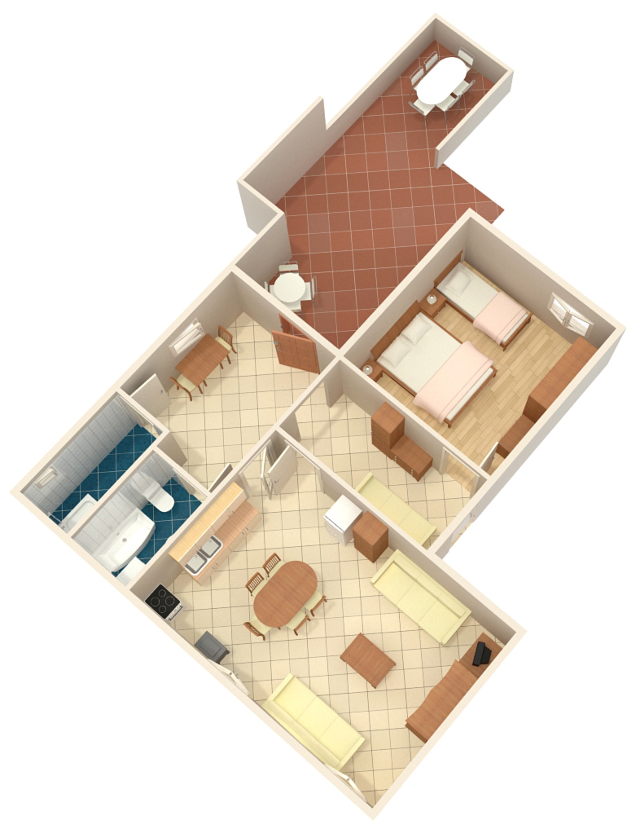 One bedroom apartment near beach Metajna, Pag  A-b