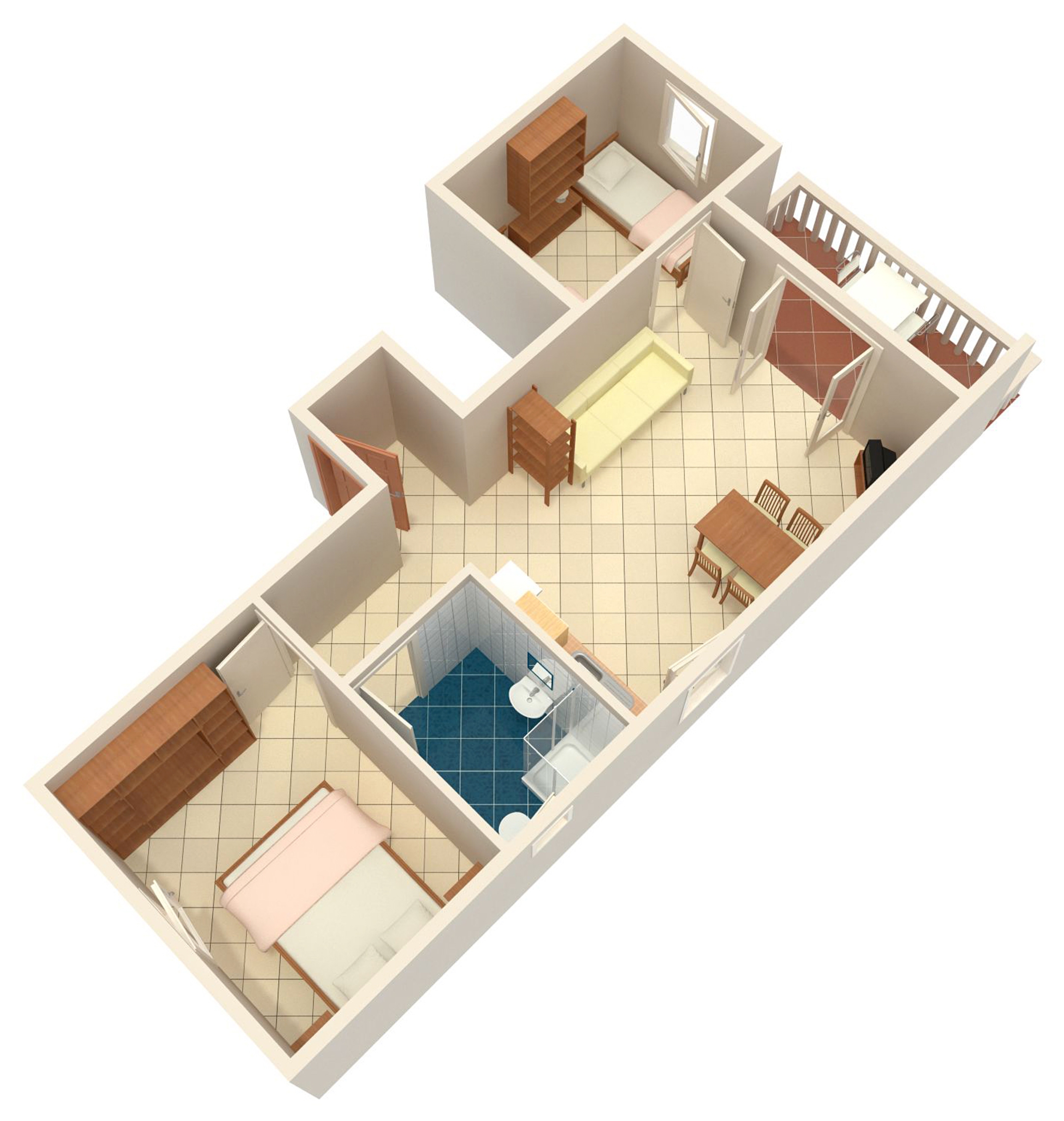 Two bedroom apartment with terrace Mandre, Pag  A-a