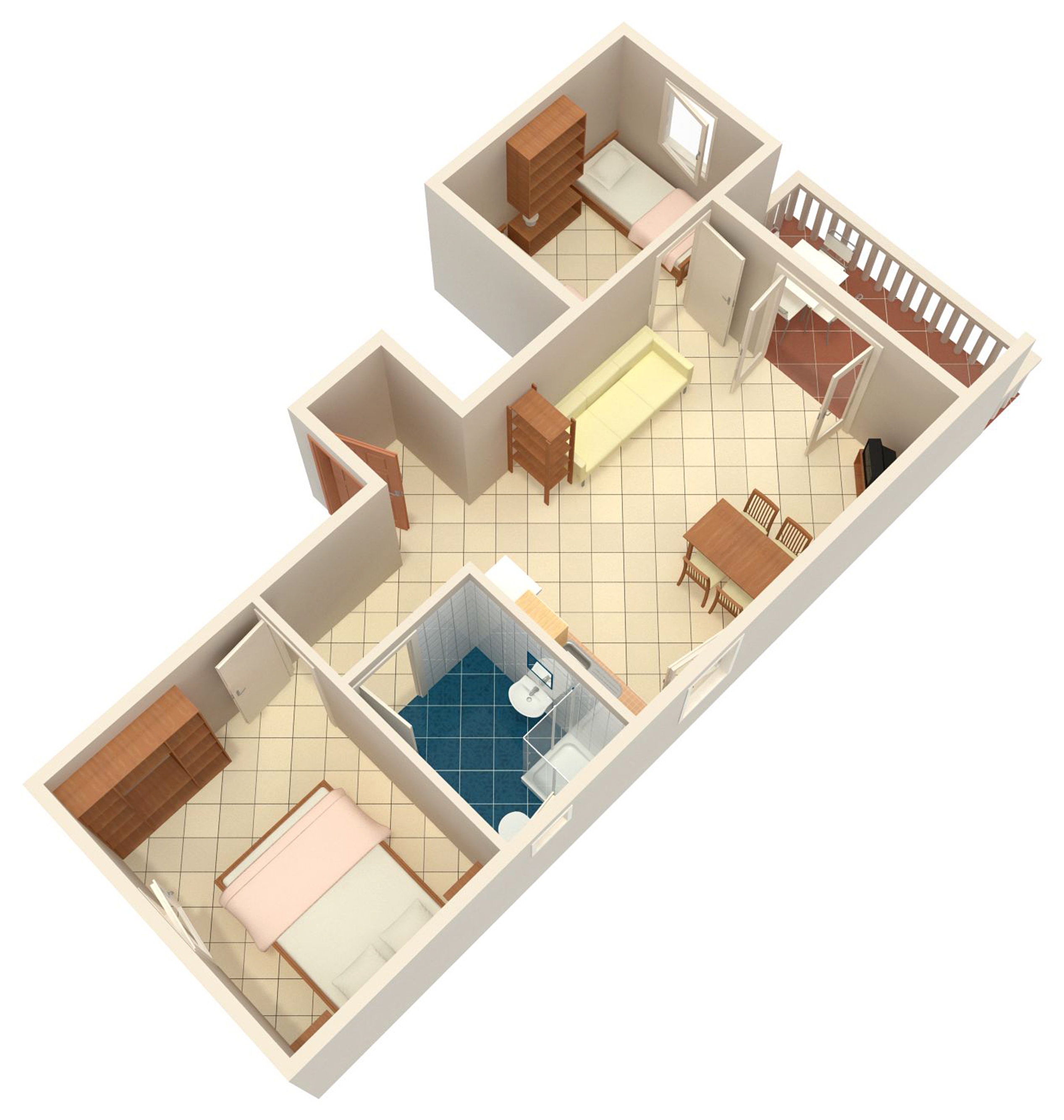 Two bedroom apartment with terrace Mandre, Pag  A-d