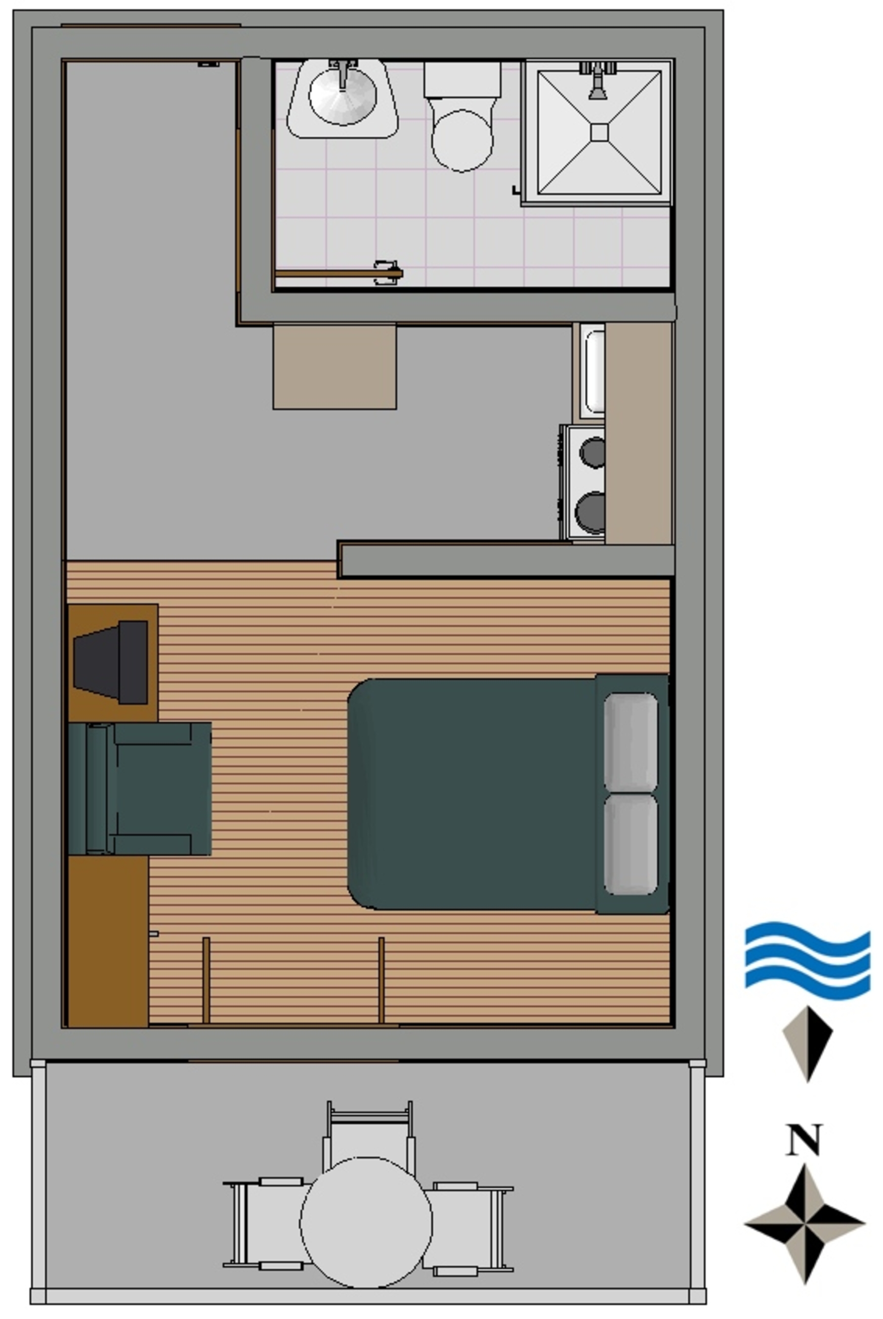 Studio flat with balcony and sea view Orebić, Pelješac  AS-b