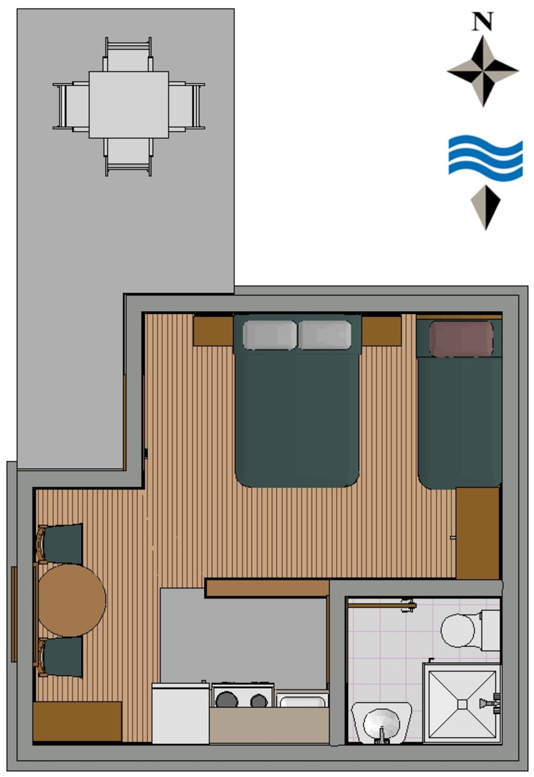 Studio flat with terrace Orebić, Pelješac  AS-d