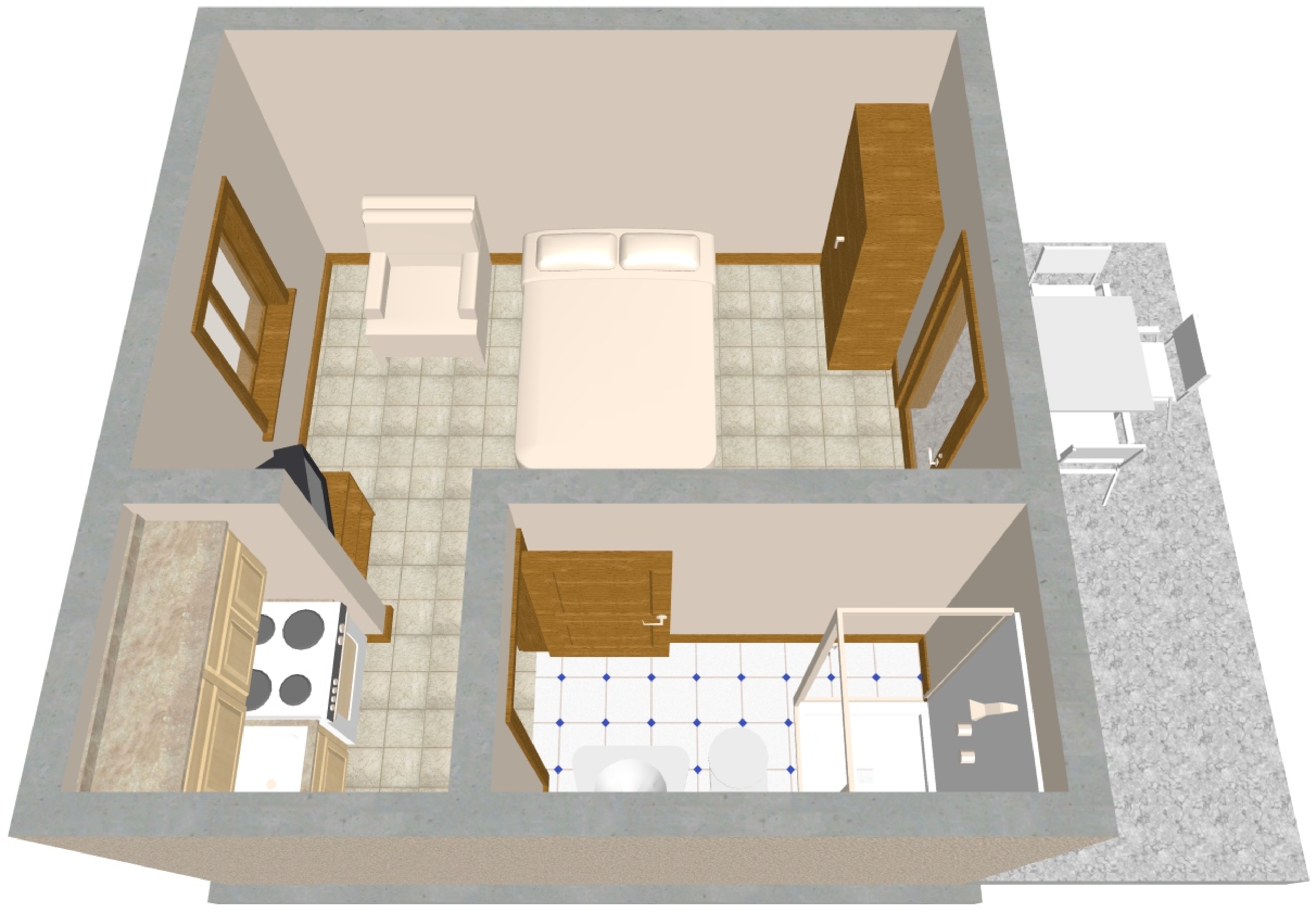Studio flat with terrace Orebić, Pelješac  AS-e