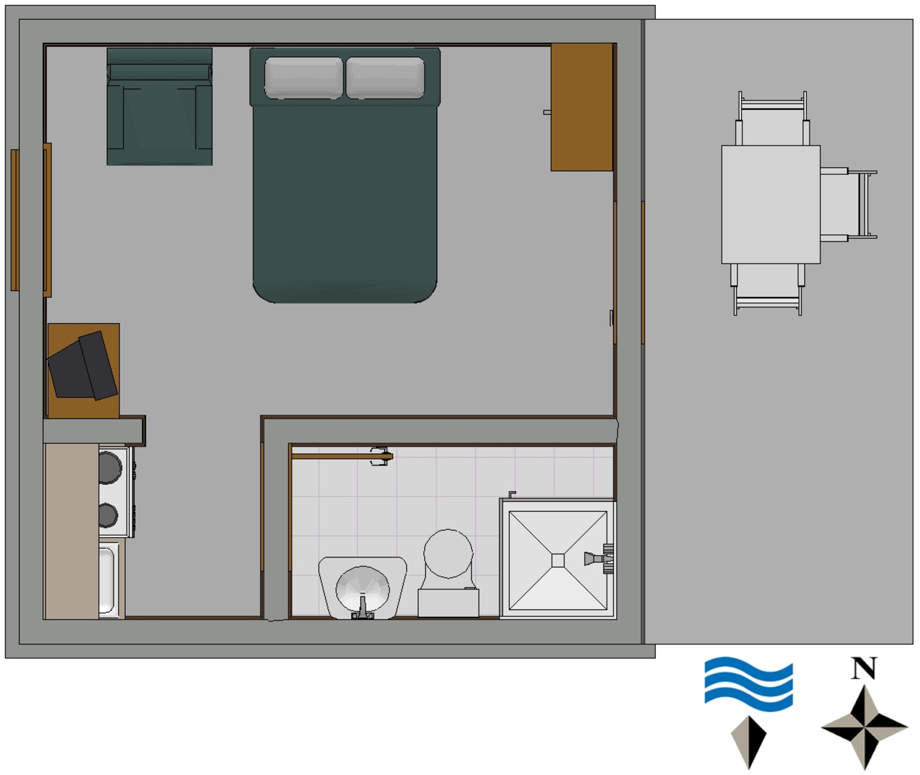 Studio flat with terrace Orebić, Pelješac  AS-e