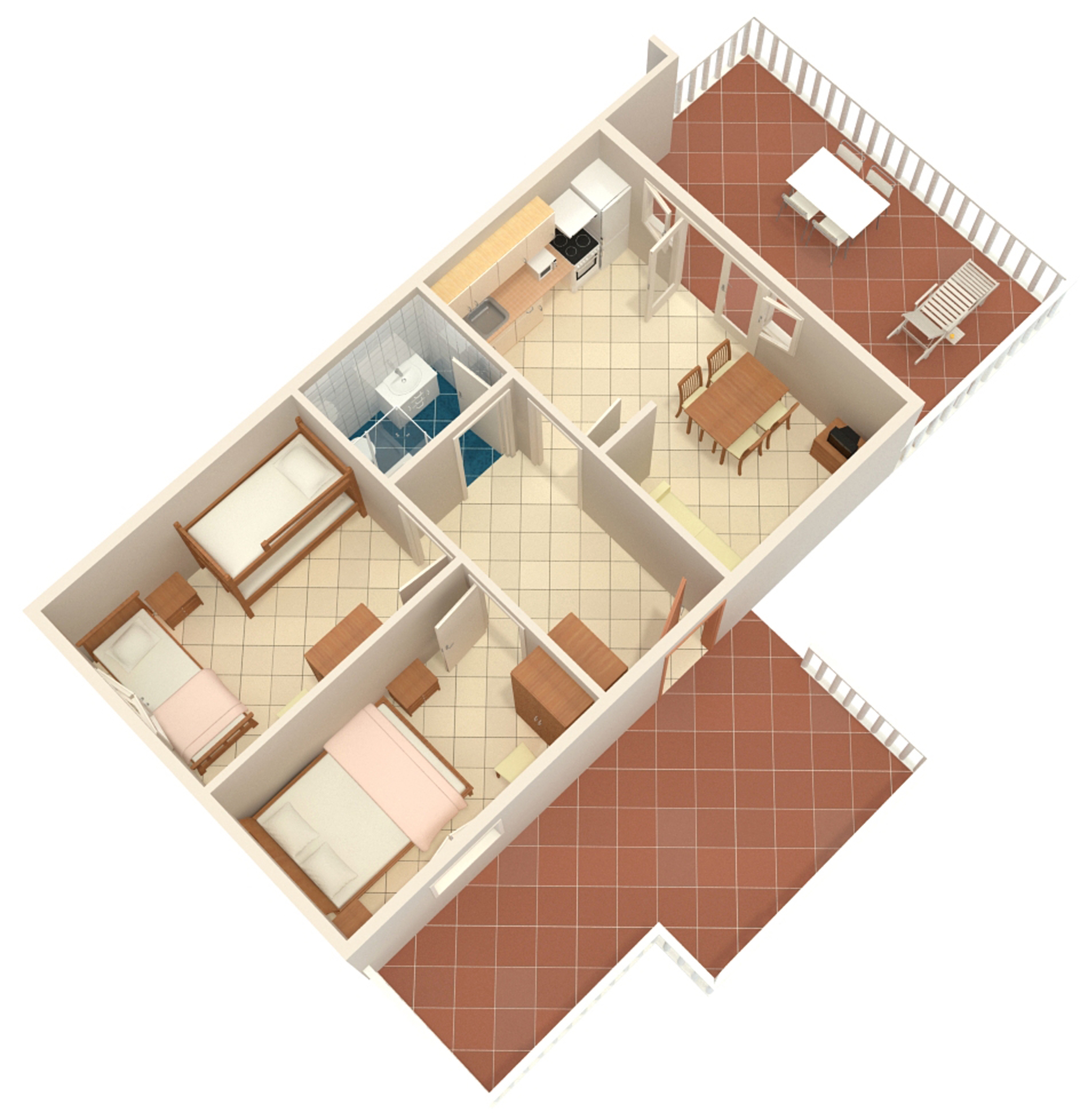 Two bedroom apartment with terrace and sea view Metajna, Pag  A-a
