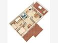 Metajna, Půdorys v ubytování typu apartment, WiFi.