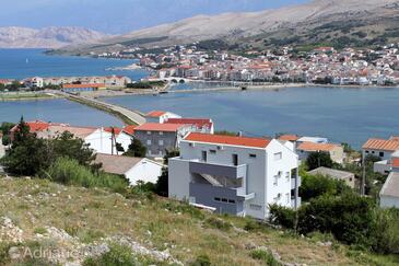 Pag, Pag, Hébergement 6433 - Appartement avec une plage de galets.