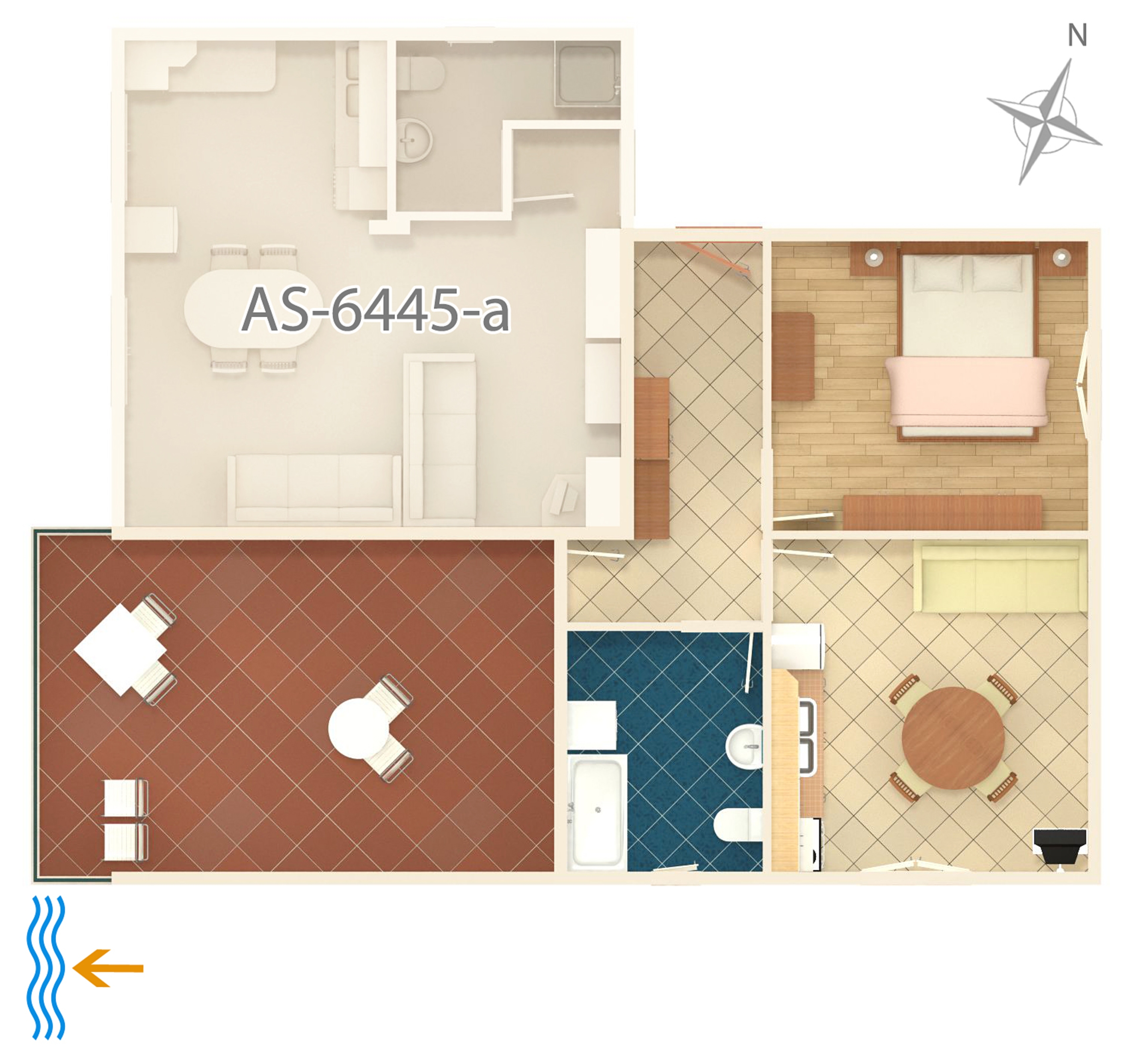 One bedroom apartment with air-conditioning Turanj, Biograd  A-a