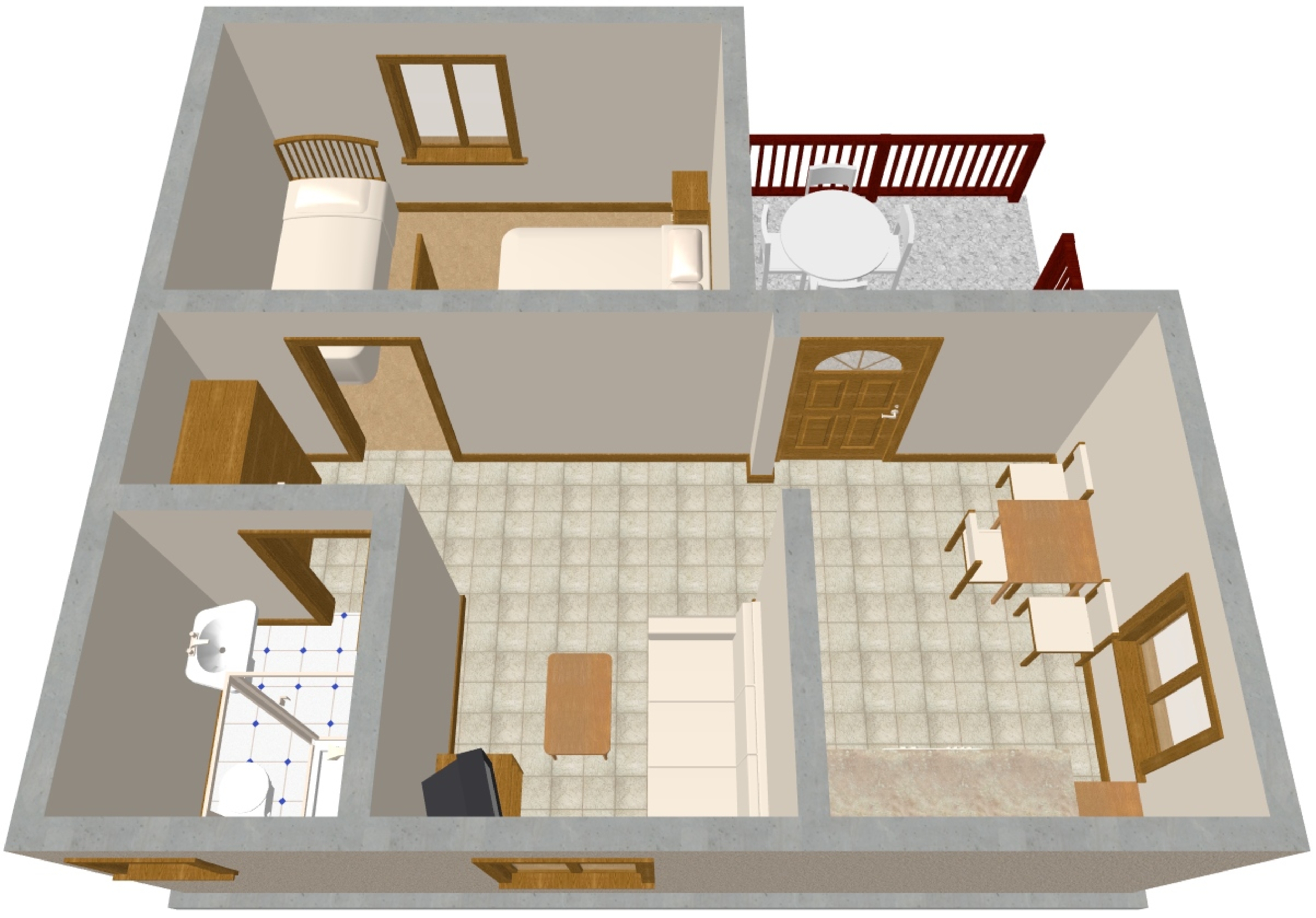 One bedroom apartment with terrace Orebić, Pelješac  A-b