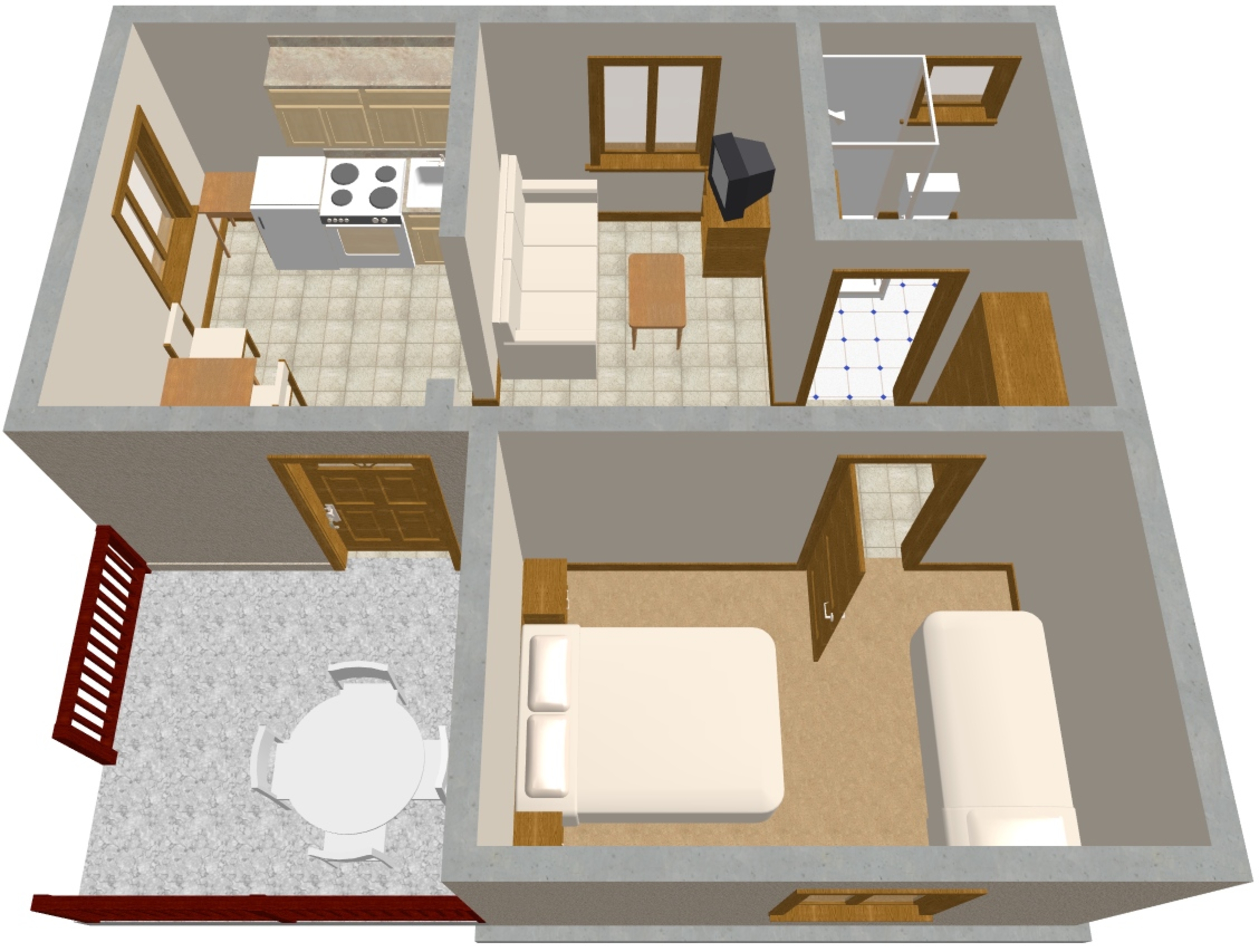 One bedroom apartment with terrace Orebić, Pelješac  A-b