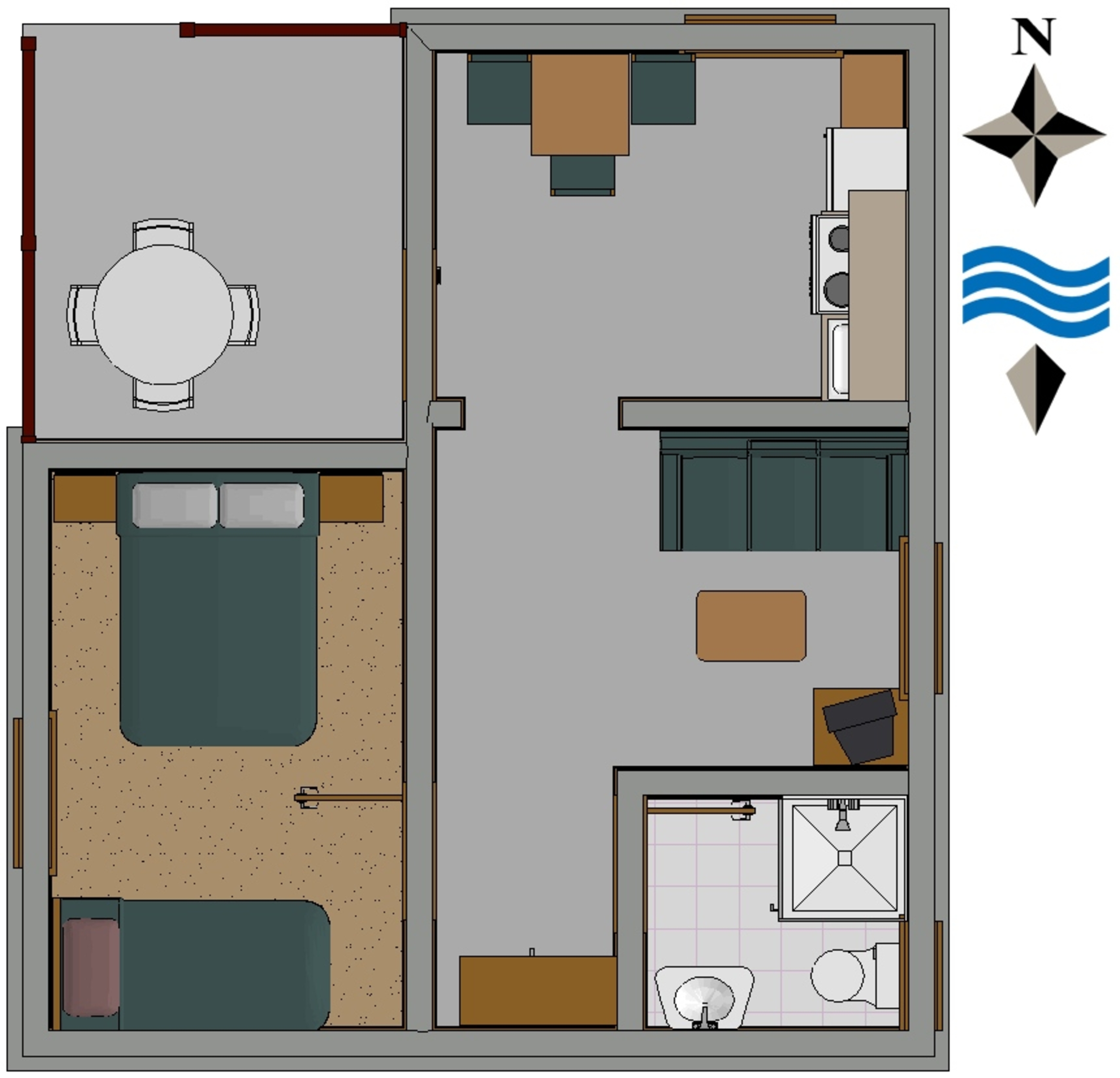 One bedroom apartment with terrace Orebić, Pelješac  A-b