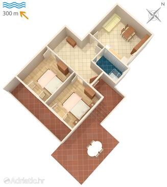 Povljana, Plano in the apartment, WiFi.