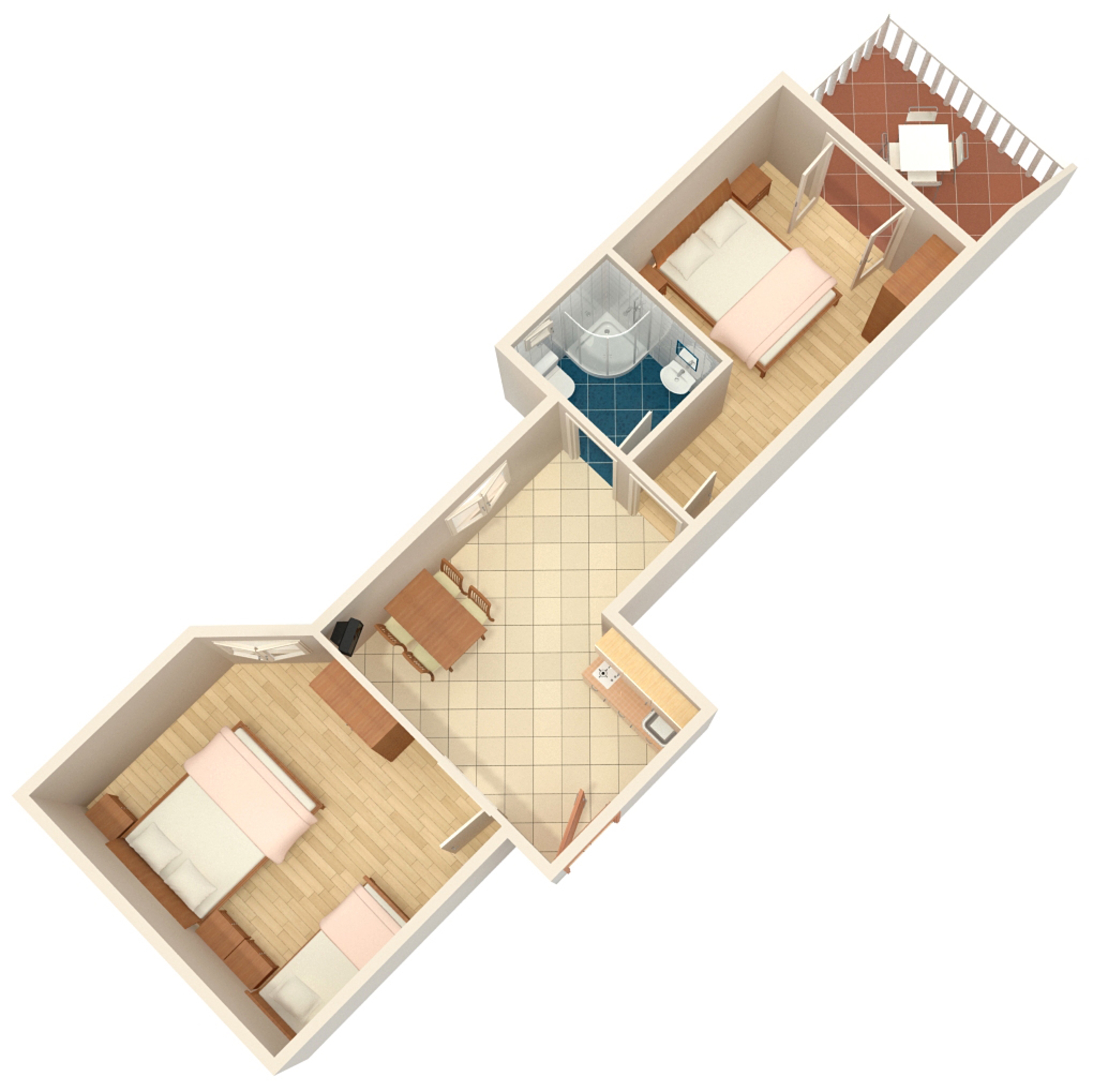 Two bedroom apartment with terrace Stara Novalja, Pag  A-a