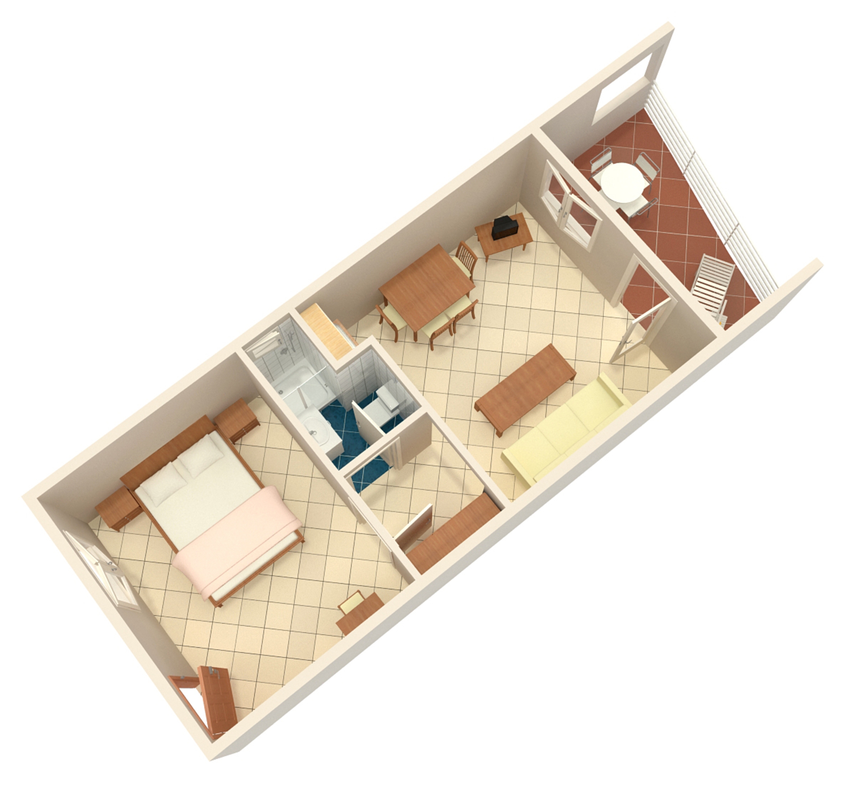 One bedroom apartment with terrace and sea view Mandre, Pag  A-a
