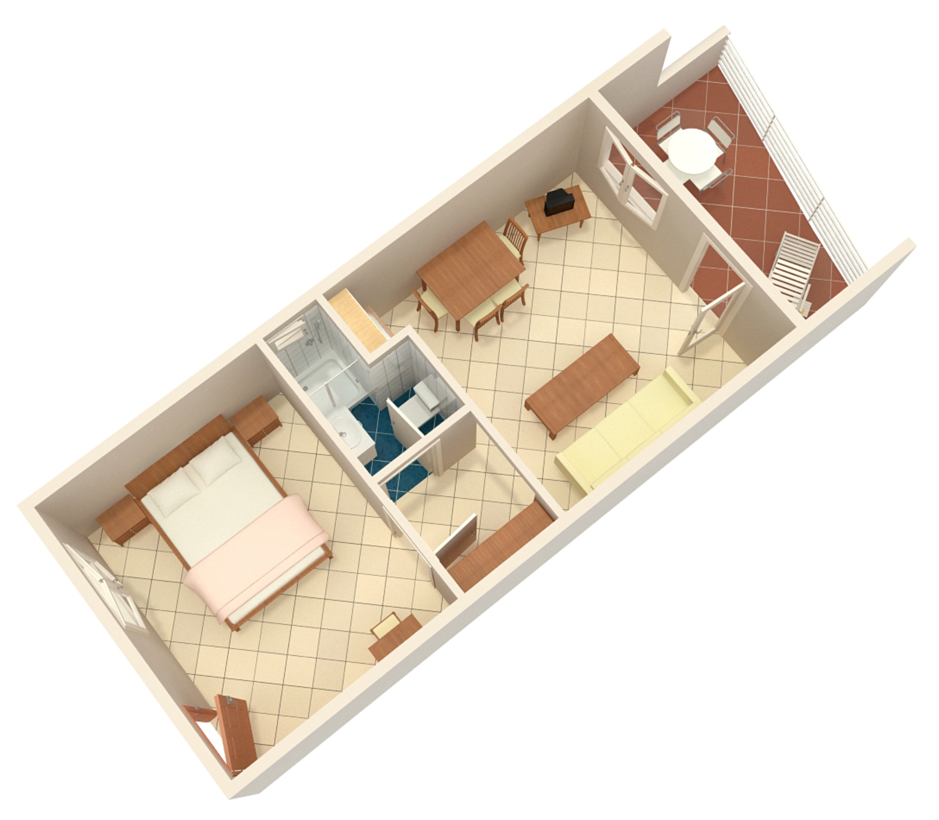 One bedroom apartment with terrace and sea view Mandre, Pag  A-c