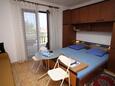 Ložnice Povljana, Ložnice v ubytování typu studio-apartment, domácí mazlíčci povoleni a WiFi.