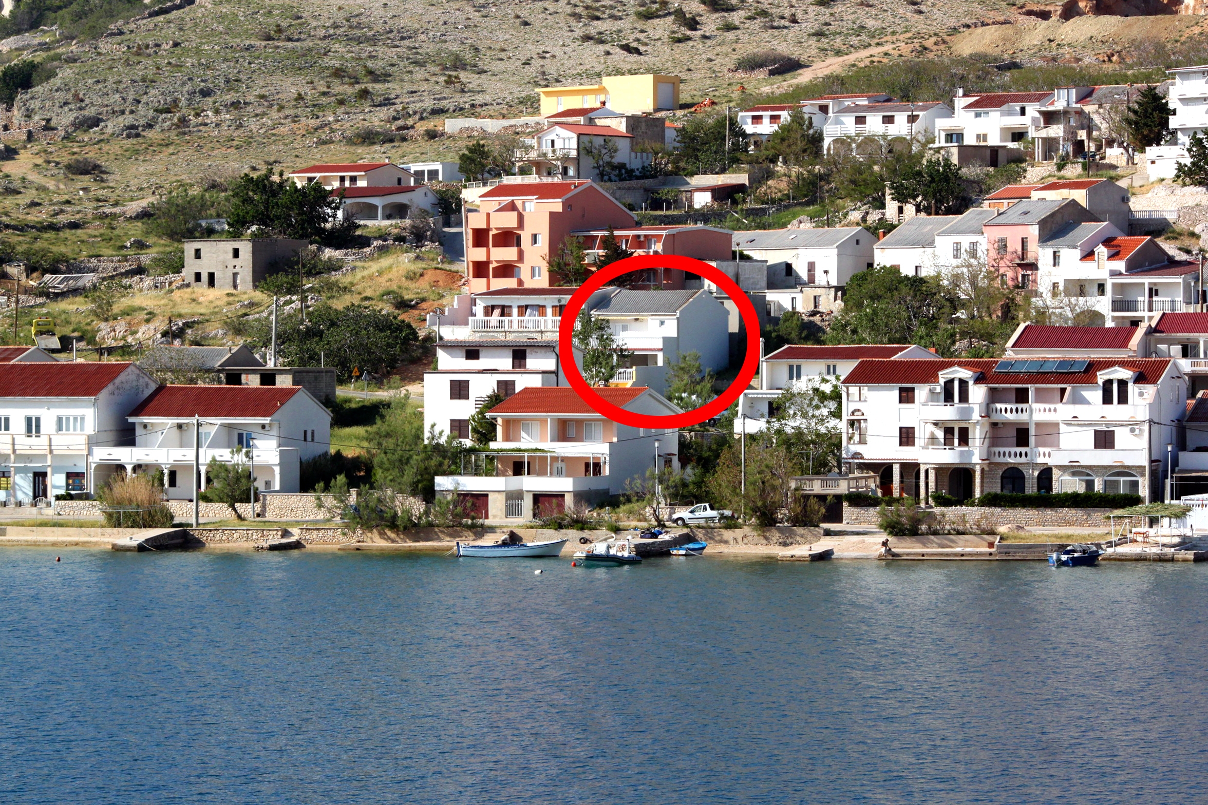 One bedroom apartment with terrace and sea view Metajna (Pag) (A-6496-a)