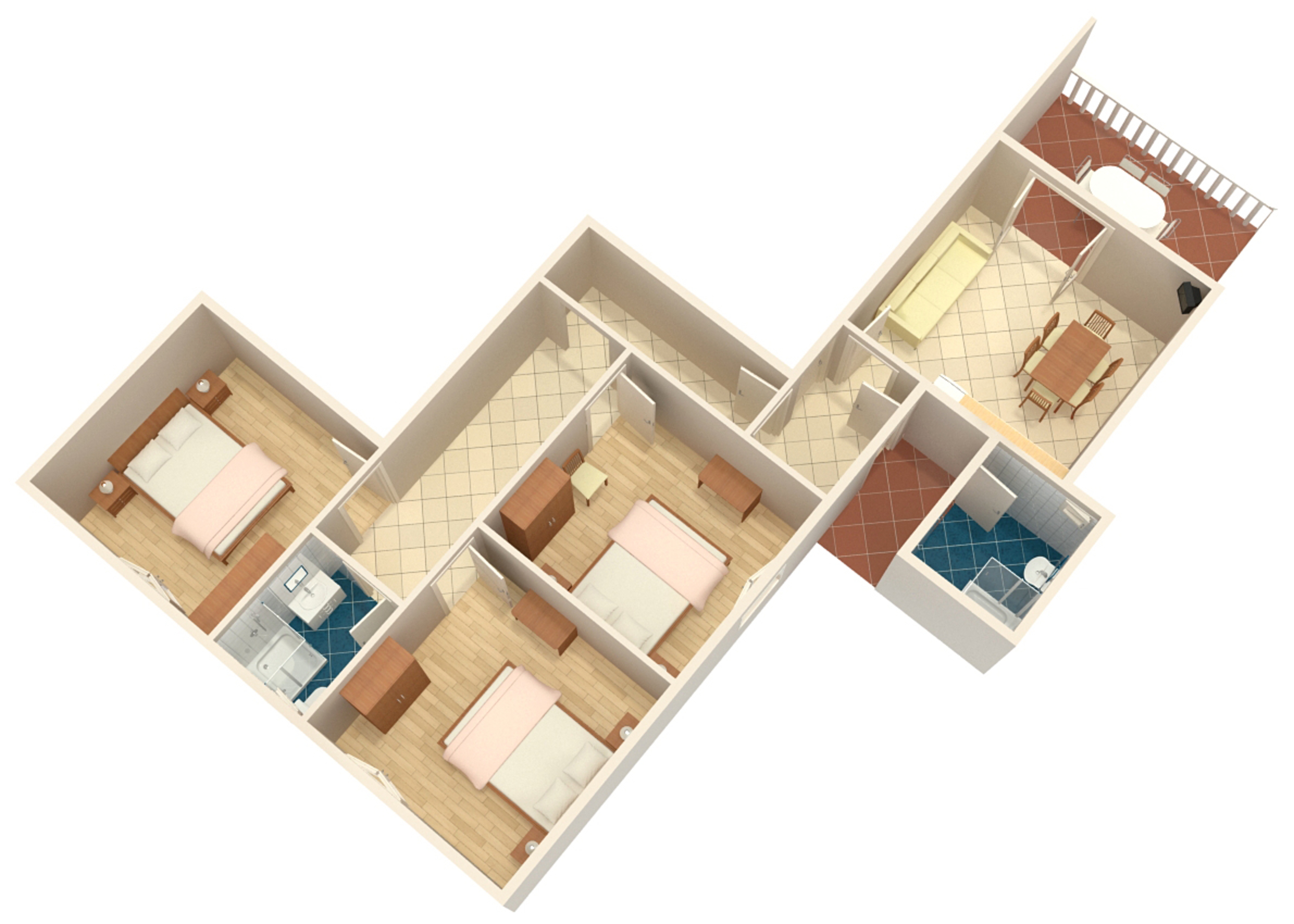Three bedroom apartment with terrace and sea view Metajna, Pag  A-a