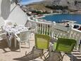 Metajna, Terrasse dans l’hébergement en type apartment, avec la vue sur la mer, animaux acceptés et WiFi.