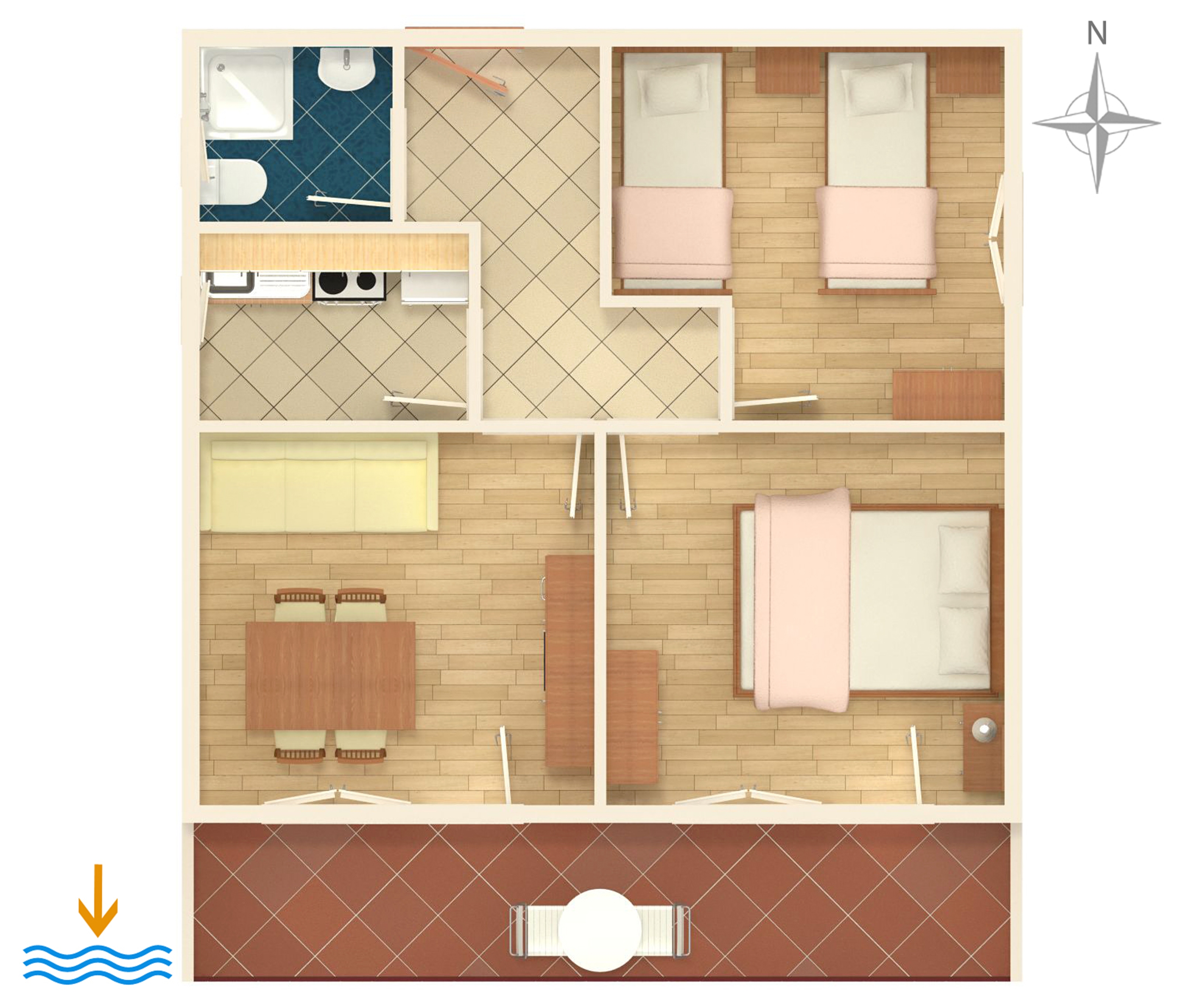Two bedroom apartment with terrace and sea view Marušići, Omiš  A-a