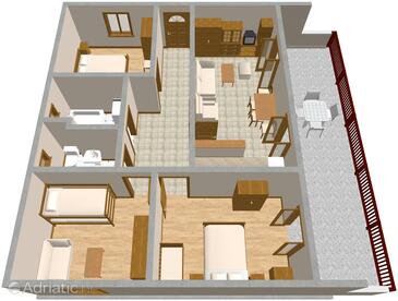 Pisak, plattegrond in the apartment, WiFi.