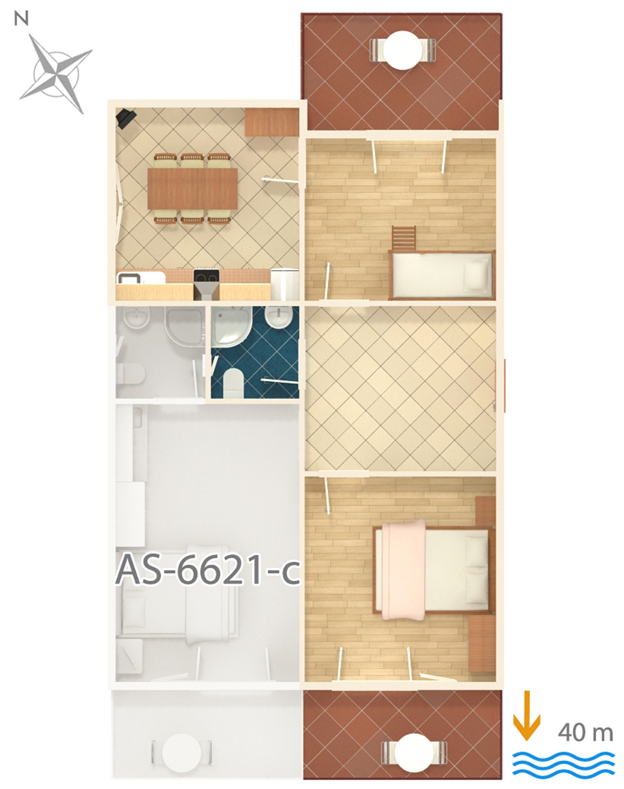 Two bedroom apartment near beach Starigrad, Paklenica  A-a