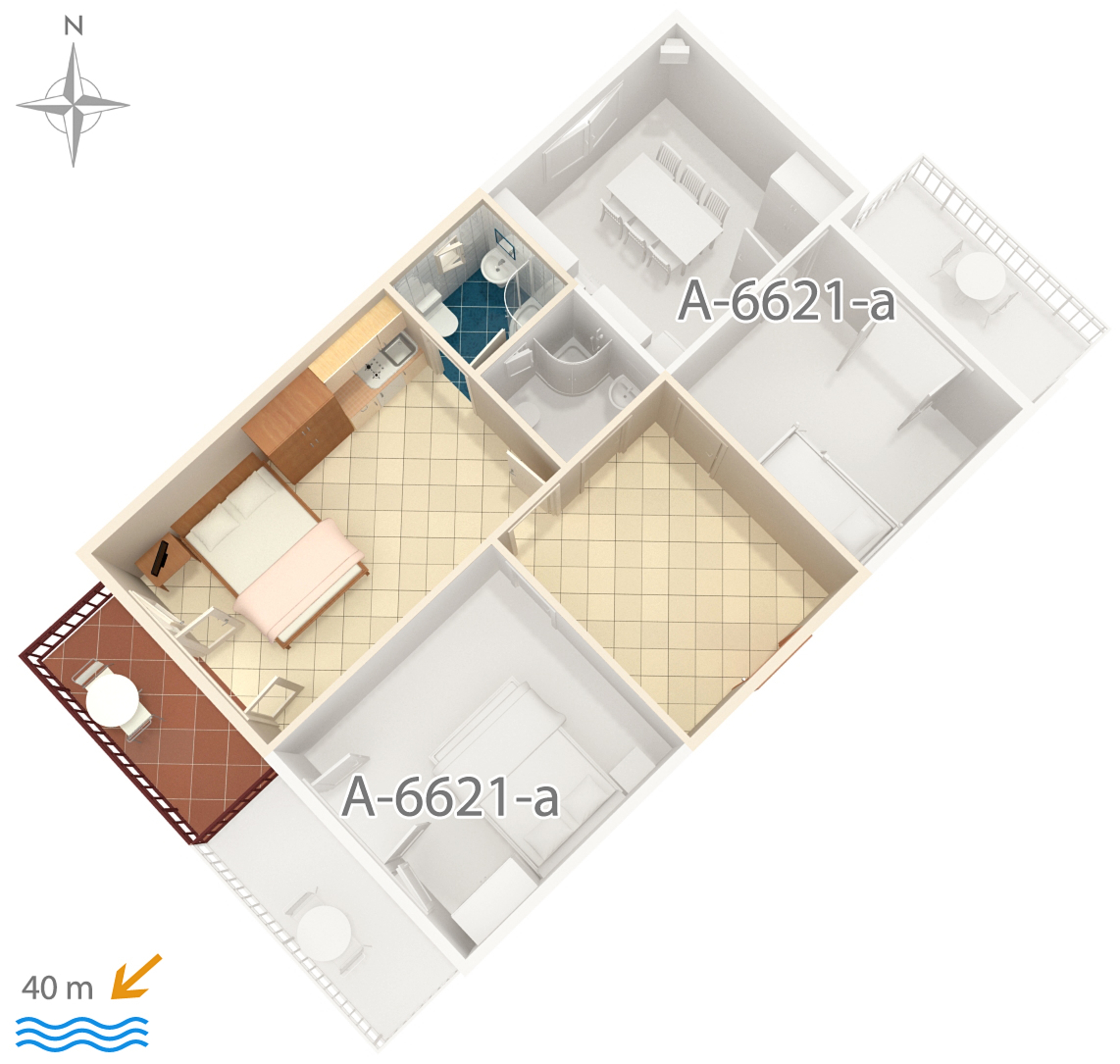 Studio flat near beach Starigrad, Paklenica  AS-c