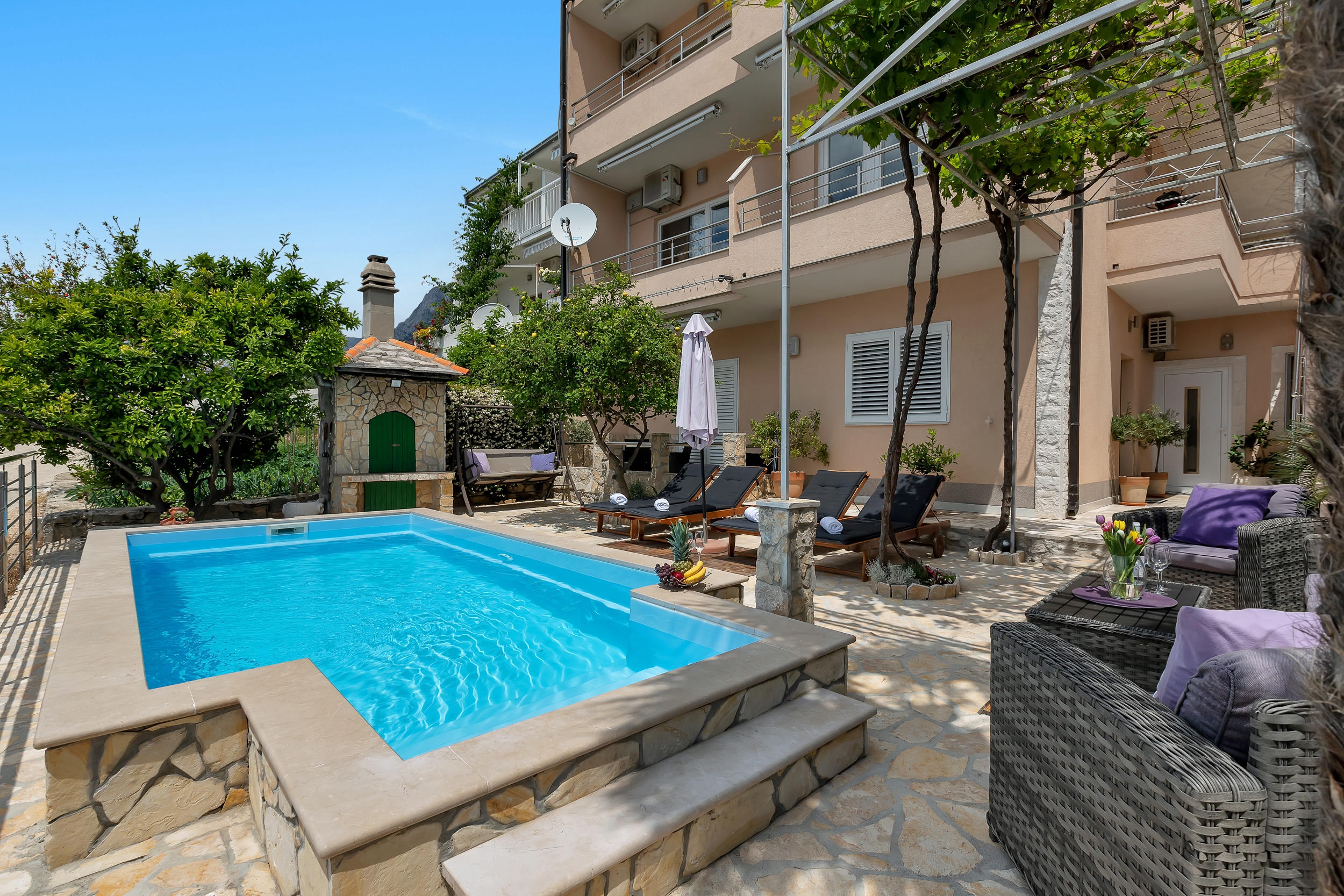 Studio Z balkonom in pogledom na morje Makarska  AS-a