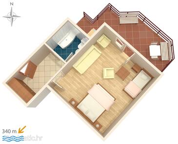Plan Makarska, Plan in the studio-apartment.