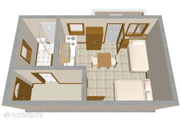 Plan Zukve, Plan in the studio-apartment.