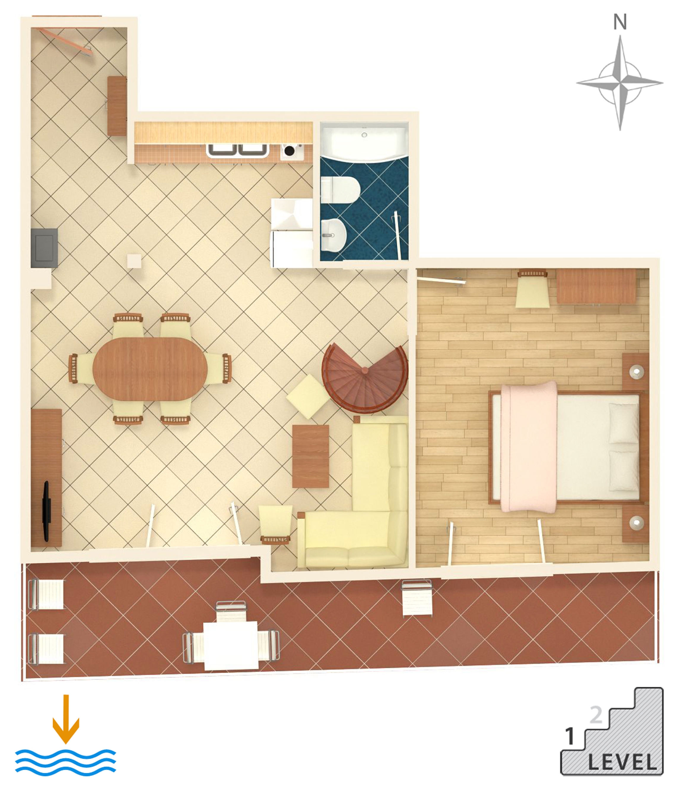 Two bedroom apartment near beach Drvenik Donja vala, Makarska  A-a