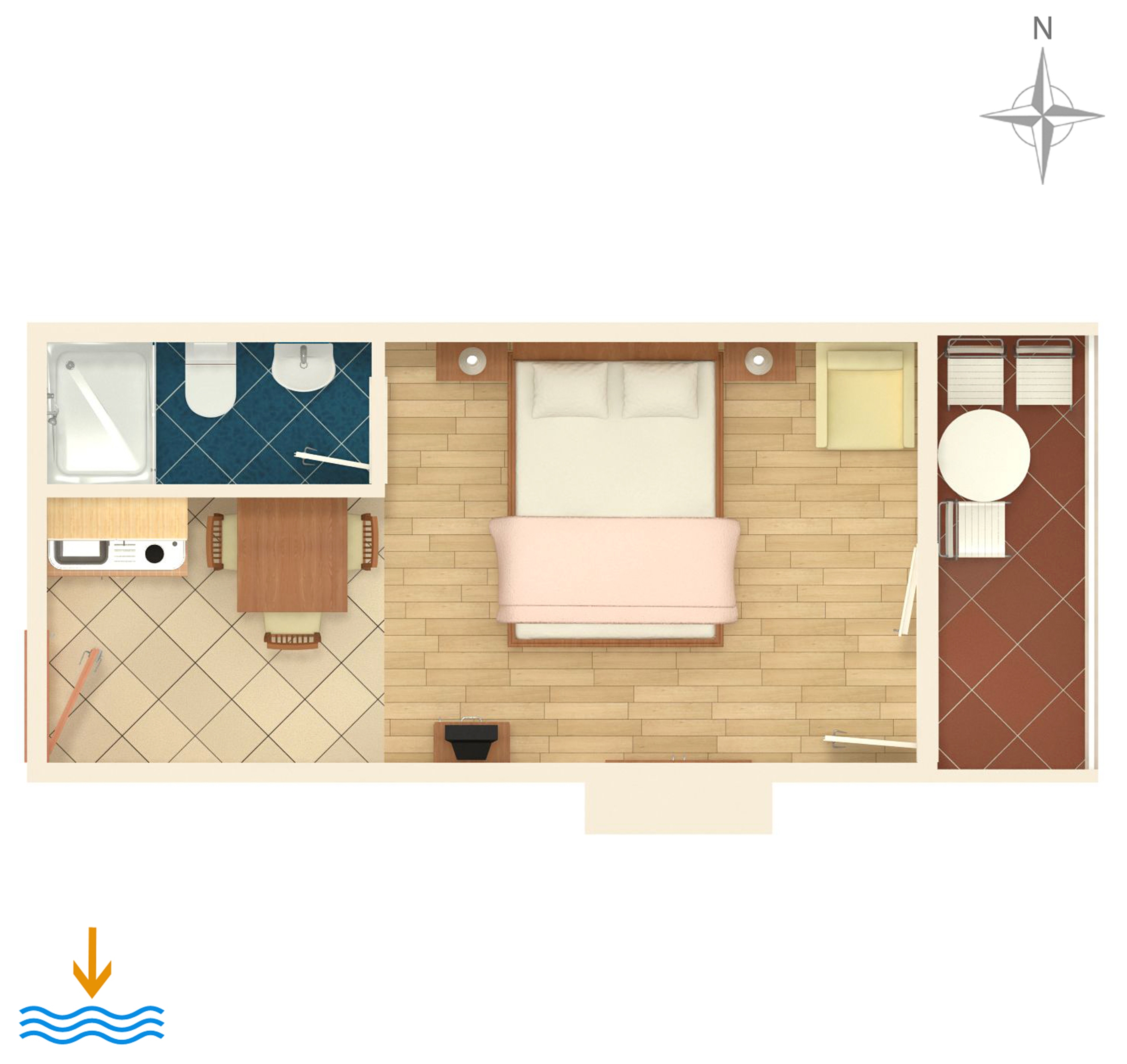 Studio flat near beach Drvenik Donja vala, Makarska  AS-b