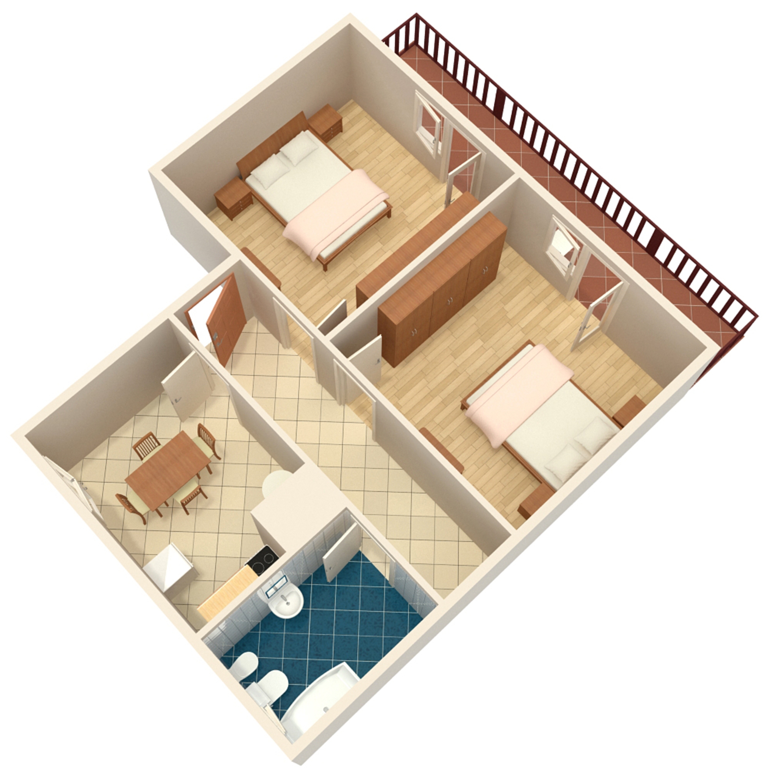 Two bedroom apartment near beach Privlaka, Zadar  A-b