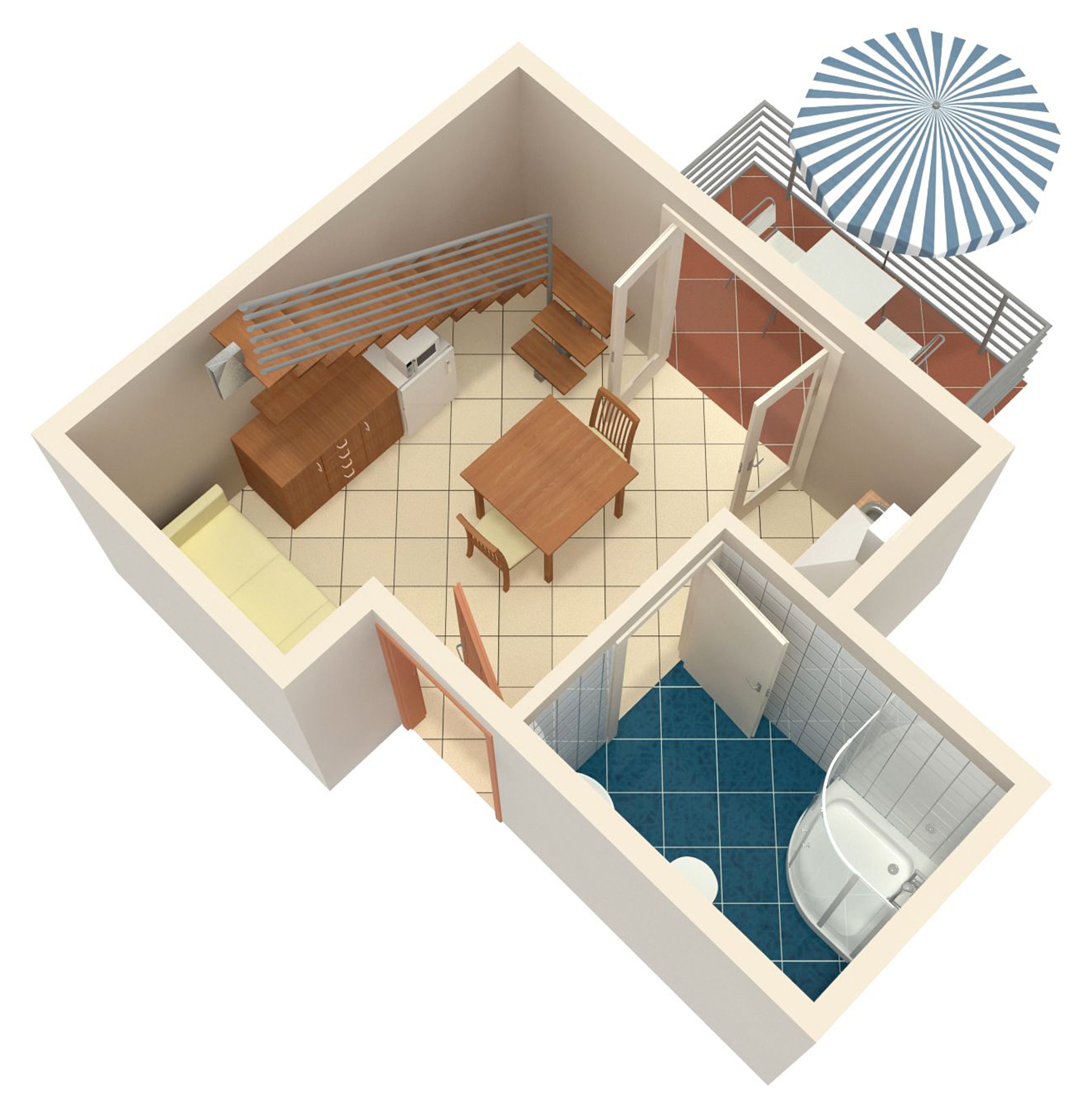 Studio flat with balcony and sea view Gradac, Makarska  AS-b