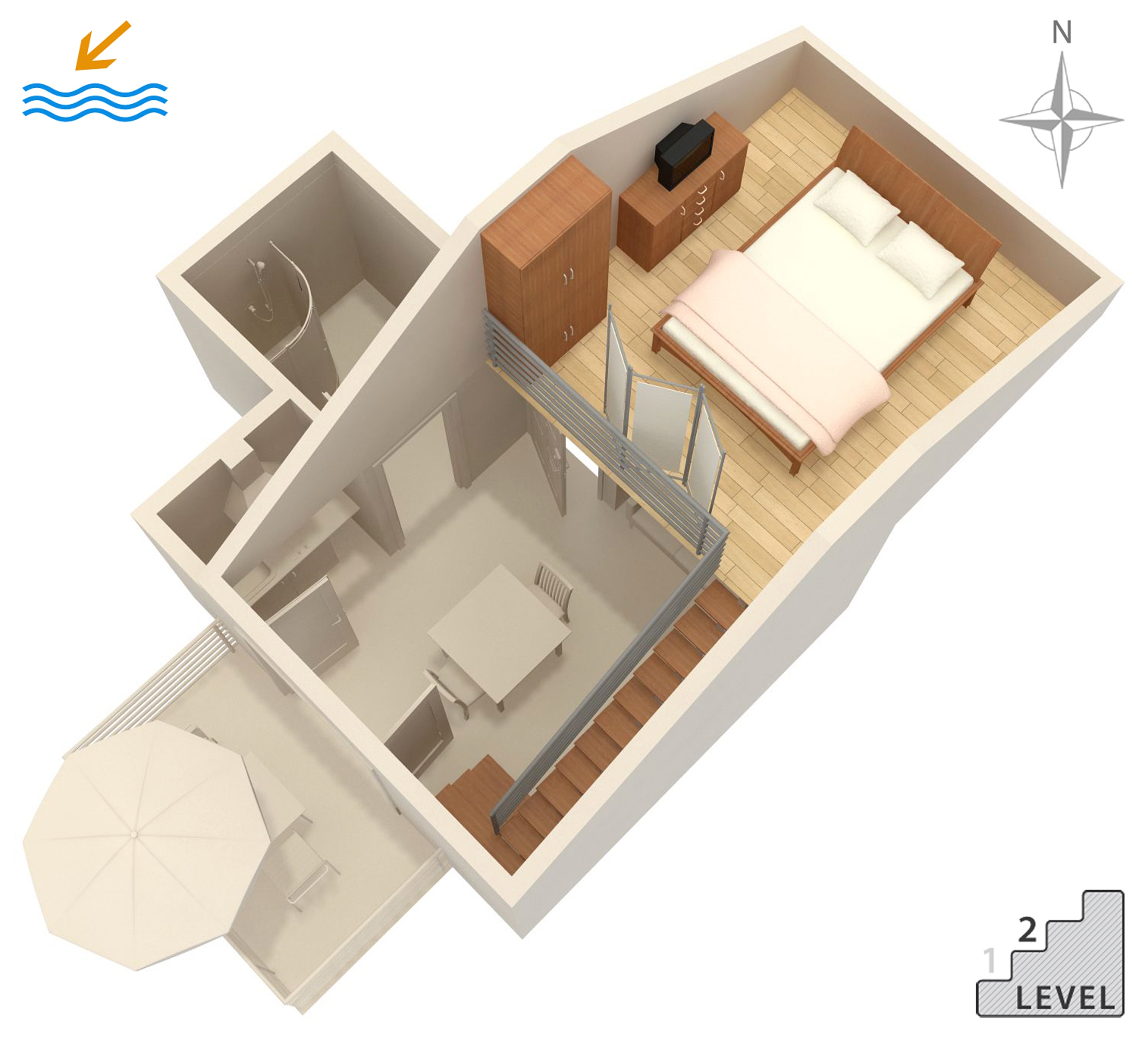 Studio flat with balcony and sea view Gradac, Makarska  AS-b