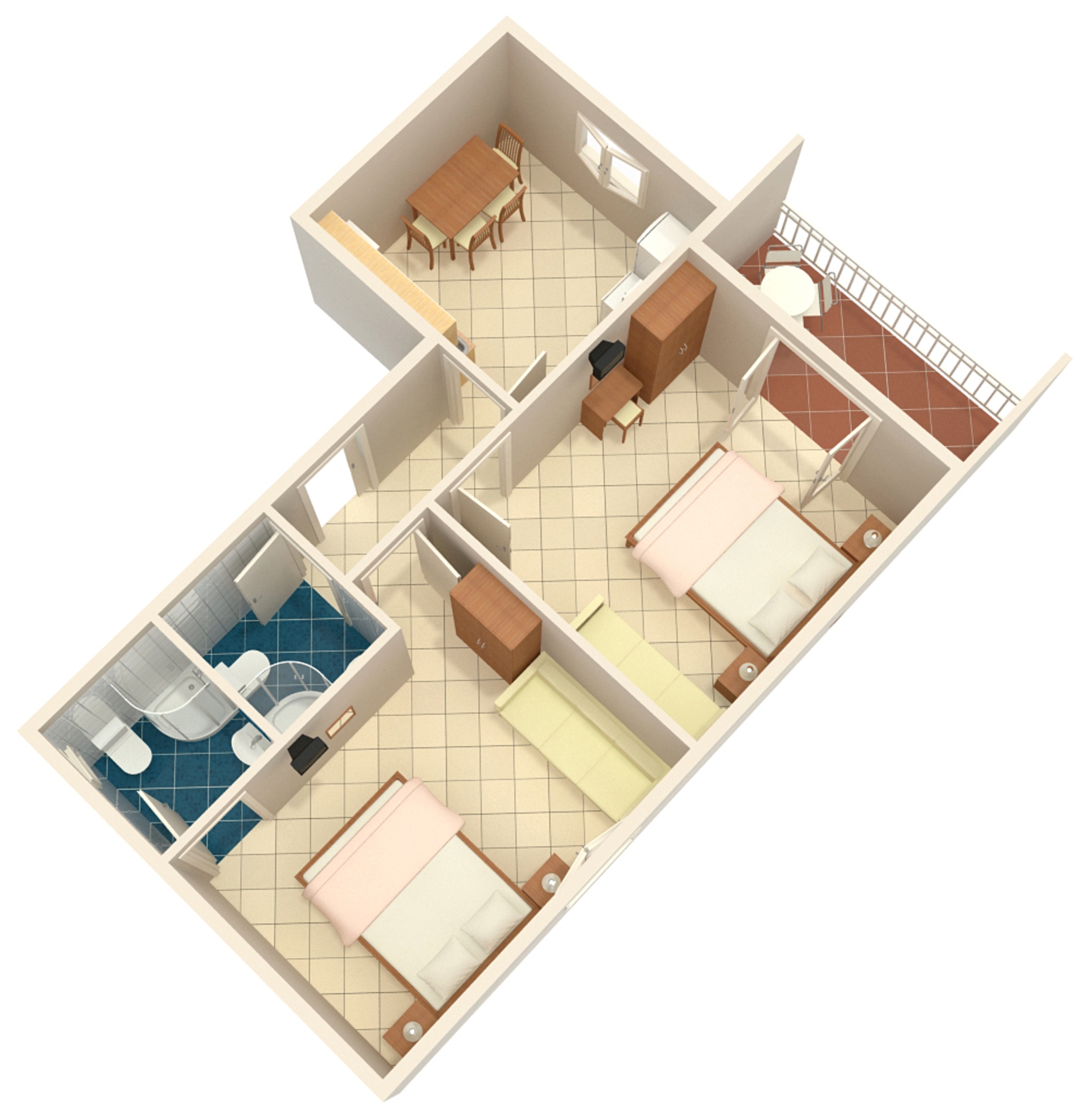 Two bedroom apartment with balcony and sea view Podgora, Makarska  A-a
