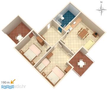 Plan Podgora, Plan in the apartment, WIFI.