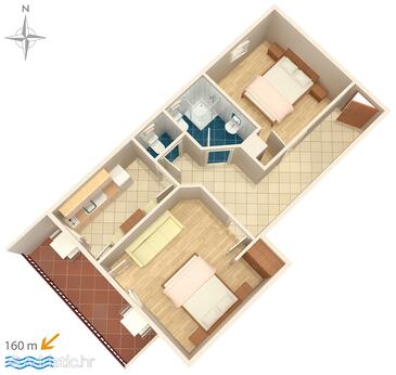 Plan Zaostrog, Plan in the apartment, dopusteni kucni ljubimci i WIFI.