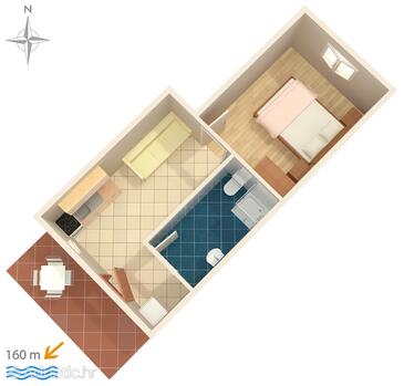 Plan Zaostrog, Plan in the apartment, dopusteni kucni ljubimci i WIFI.