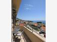 Baška Voda, Terrace in the apartment, with a sea view and WiFi.
