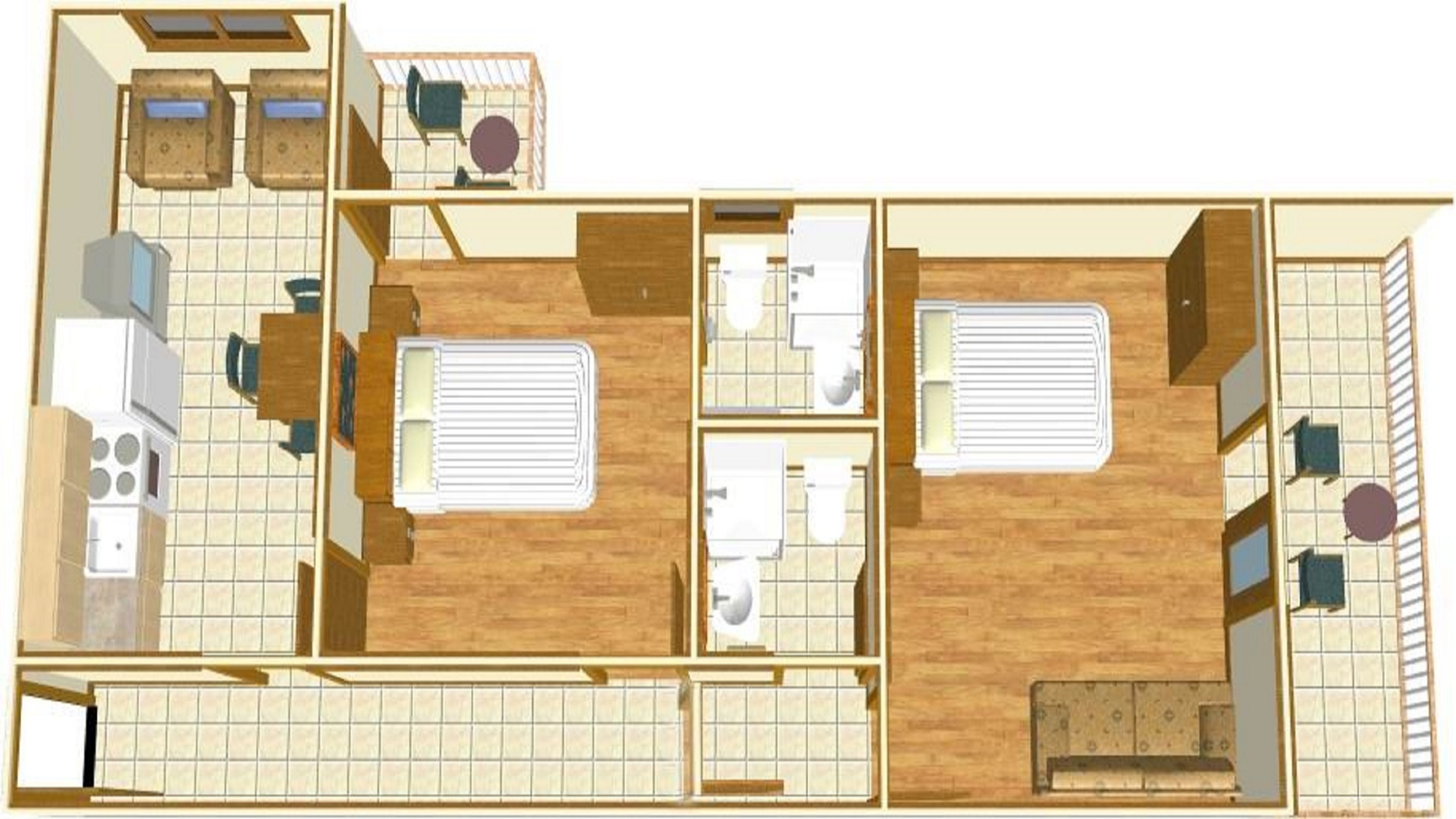 Two bedroom apartment with balcony and sea view Makarska  A-a