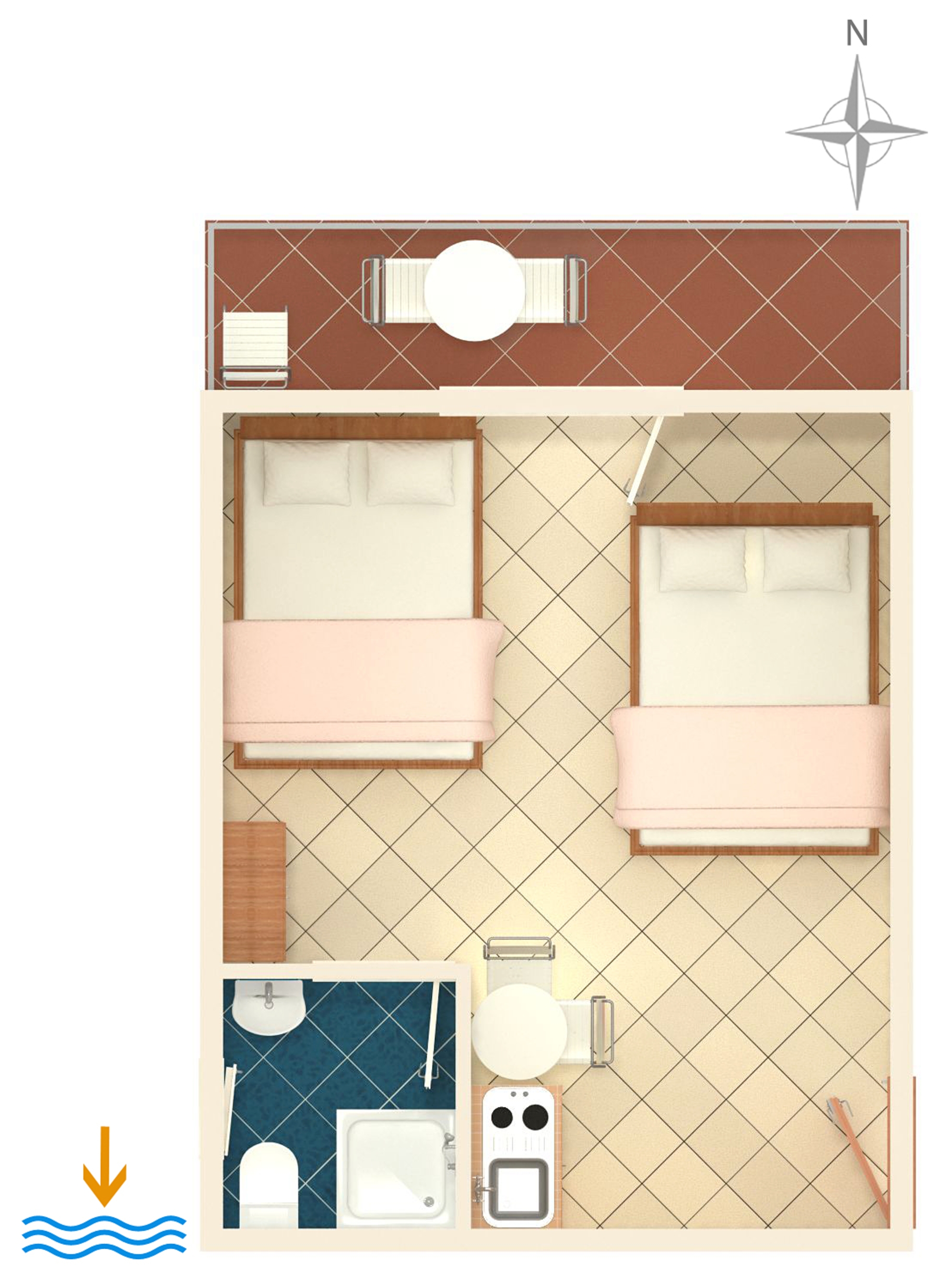Studio flat with balcony Podaca, Makarska  AS-c