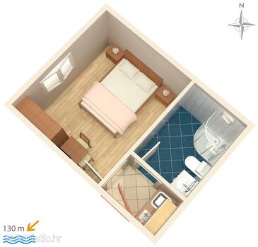 Plan Promajna, Plan in the studio-apartment.
