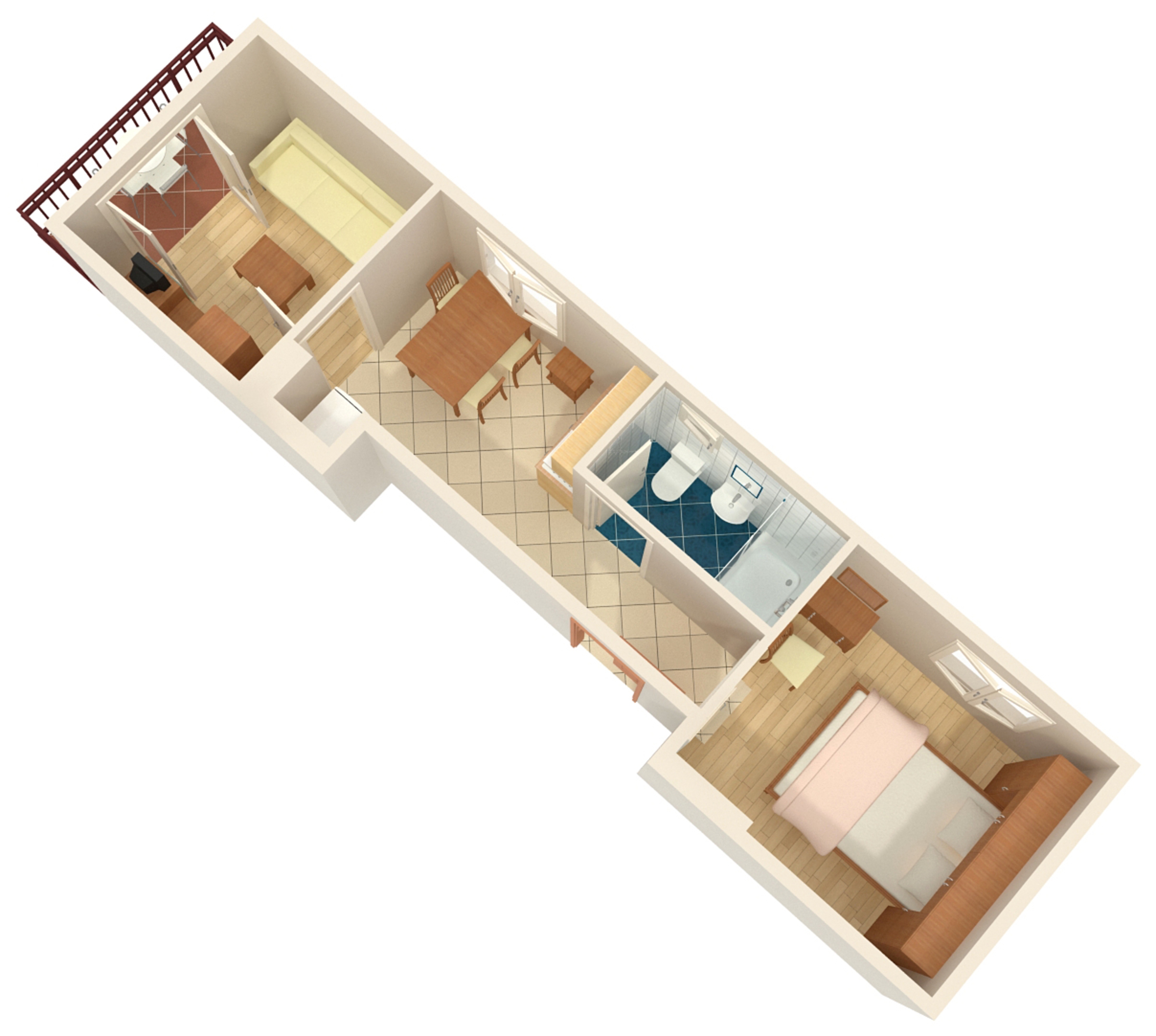 One bedroom apartment near beach Podgora, Makarska  A-b