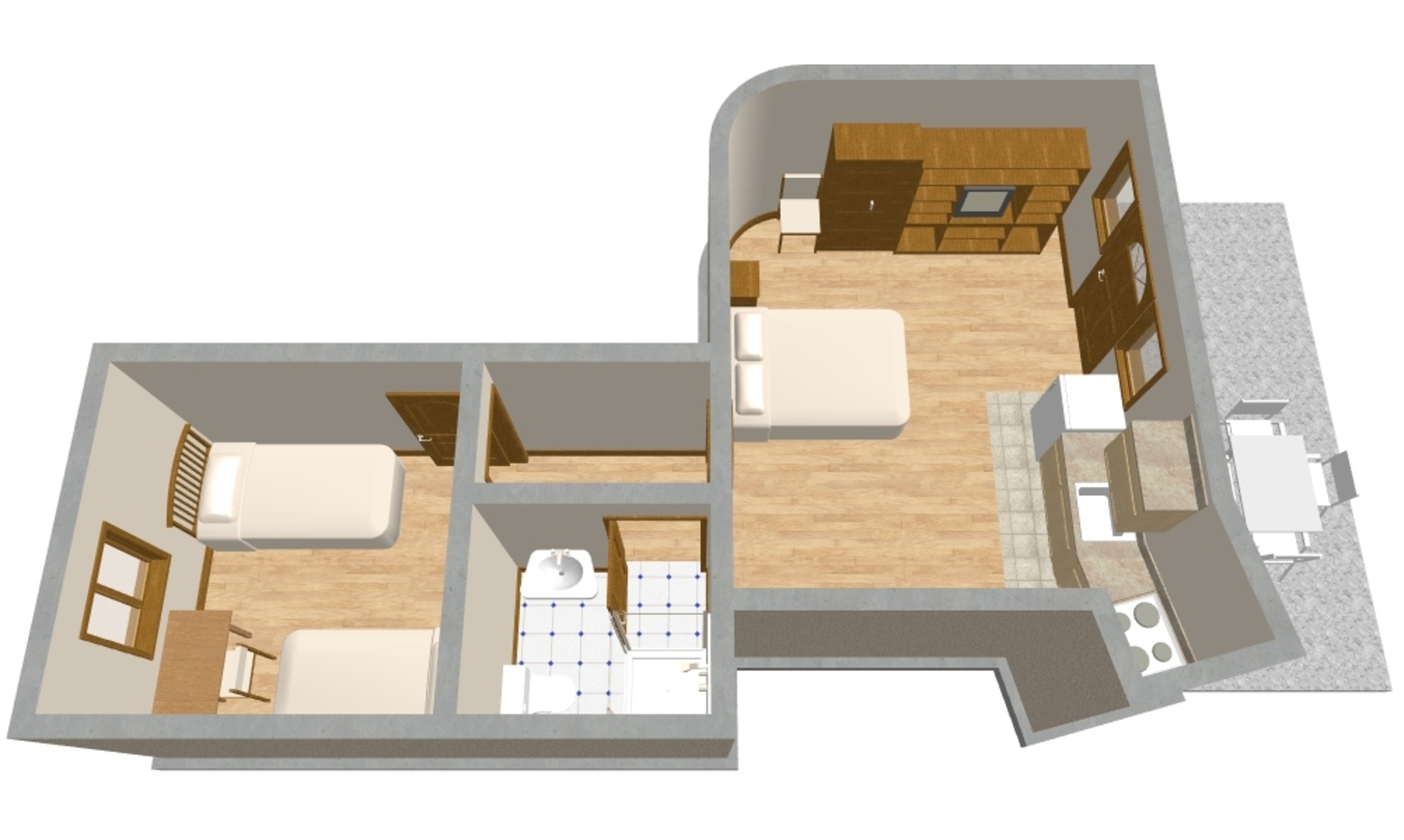 One bedroom apartment with terrace Kožino, Zadar  A-a