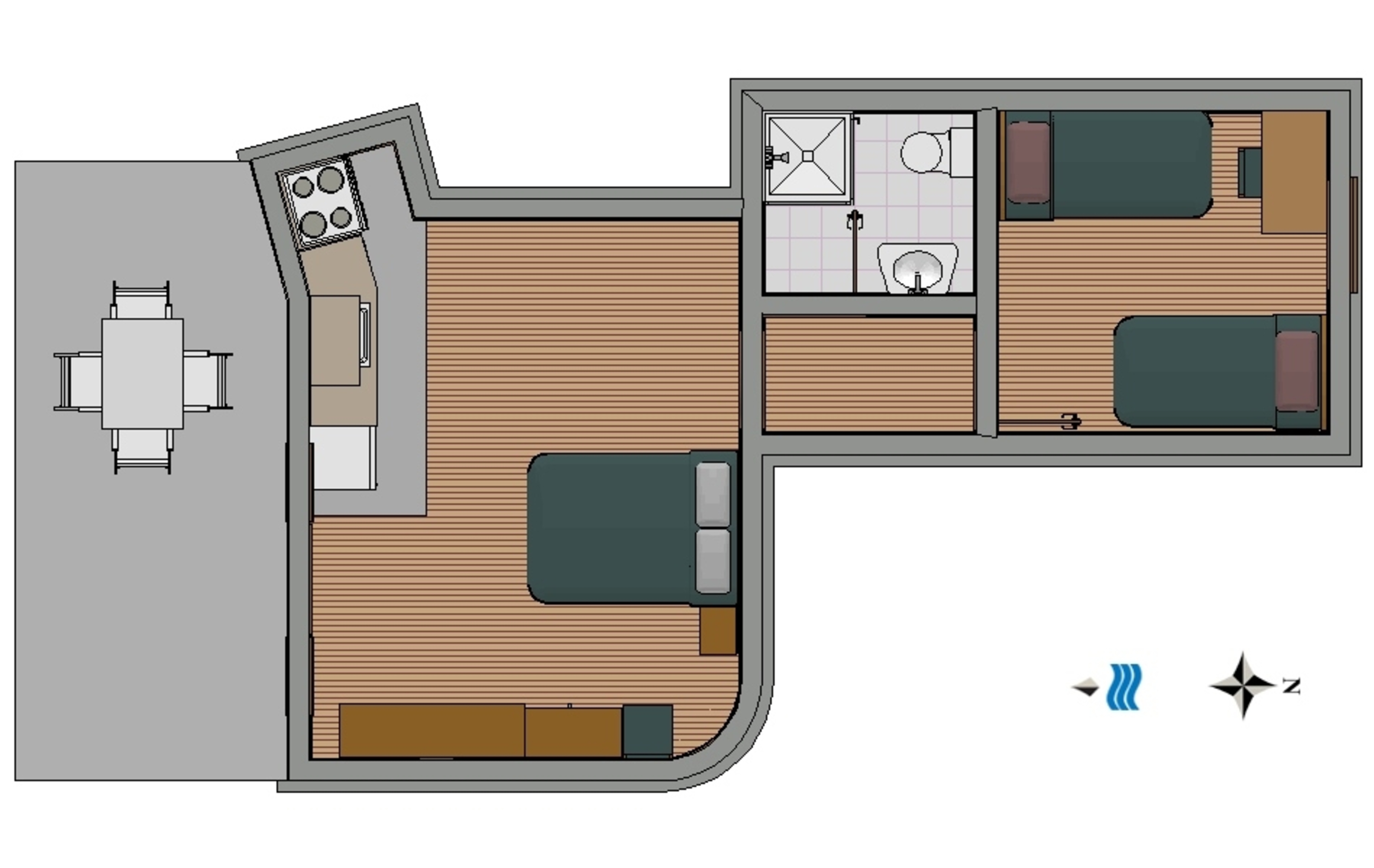 One bedroom apartment with terrace Kožino, Zadar  A-a