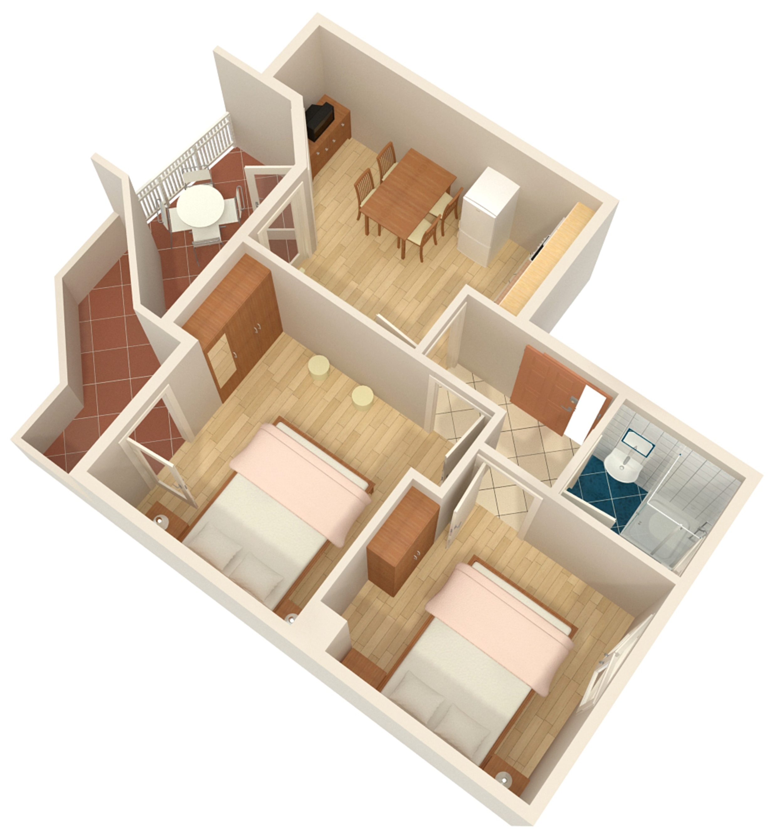 Two bedroom apartment near beach Podgora, Makarska  A-b
