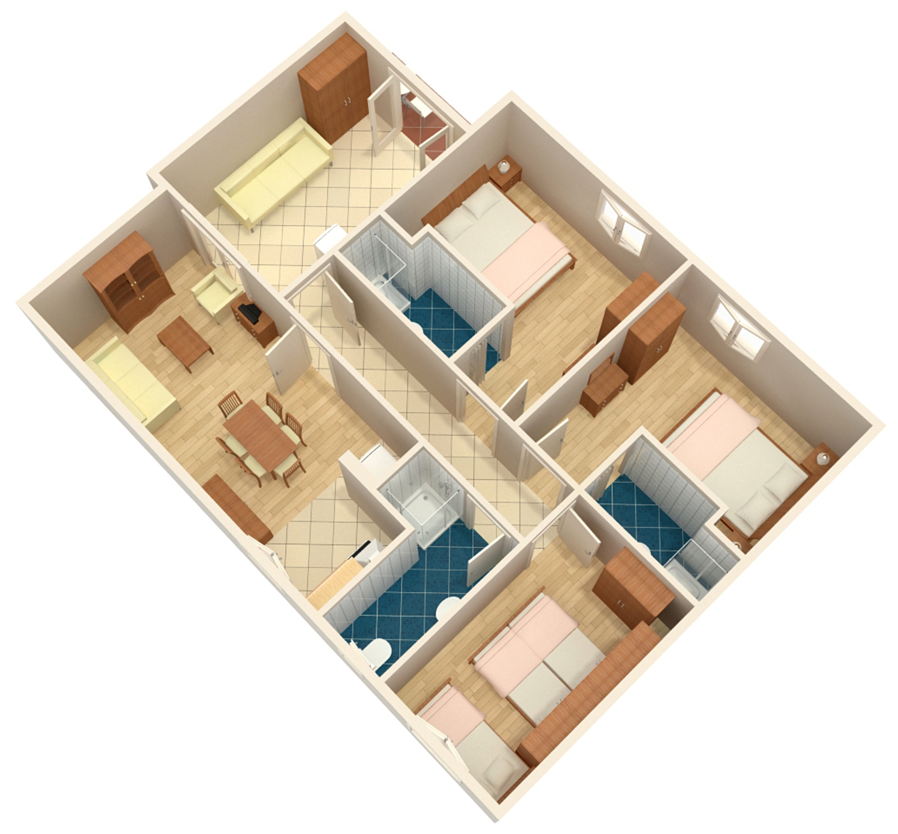 Three bedroom apartment with air-conditioning Makarska  A-b