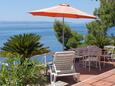 Podgora, Terrasse dans l’hébergement en type apartment, avec la vue sur la mer et WiFi.