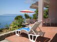 Podgora, Terrasse dans l’hébergement en type apartment, avec la vue sur la mer et WiFi.