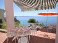 Podgora, Terrasse dans l’hébergement en type apartment, avec la vue sur la mer et WiFi.